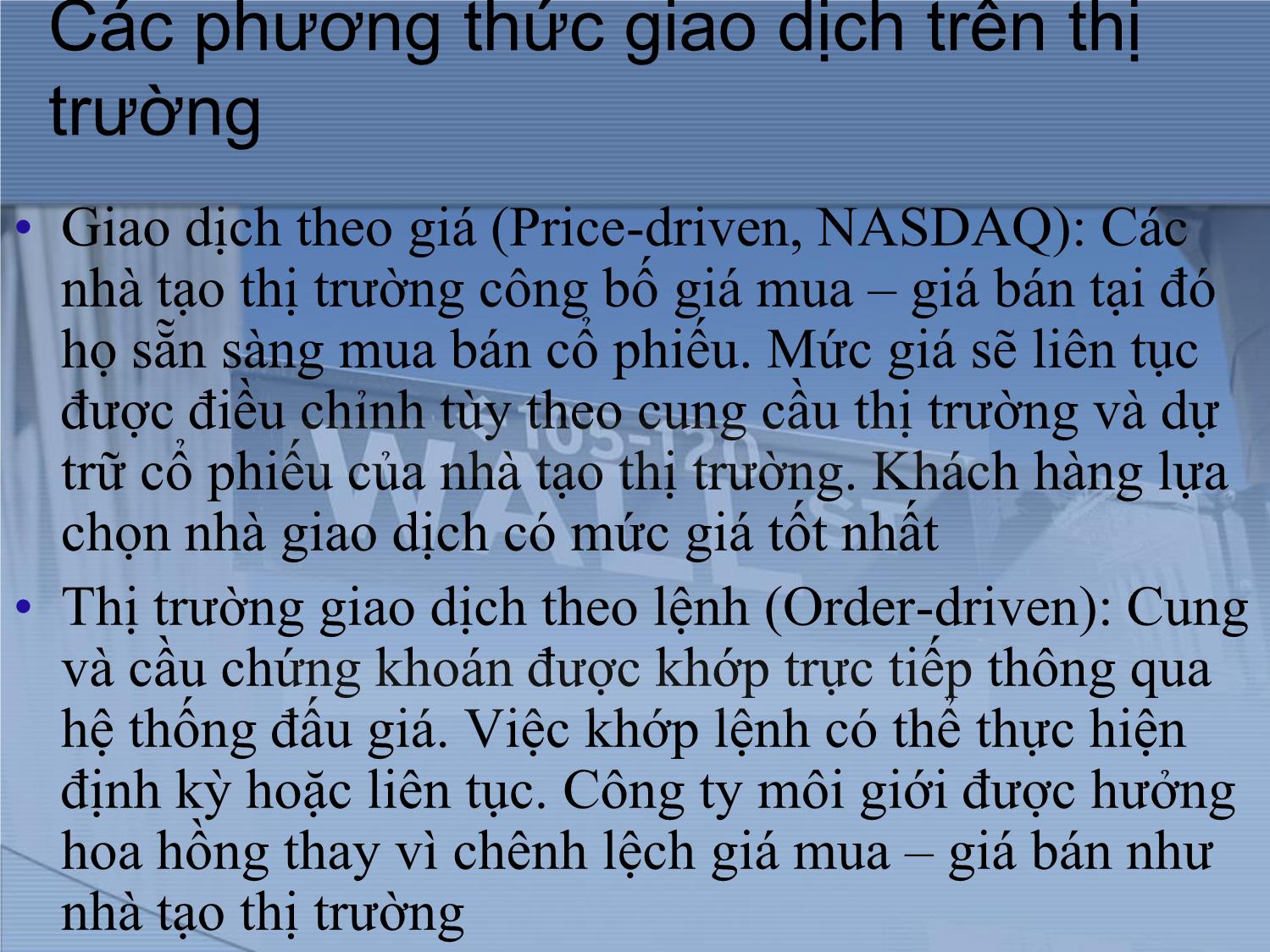 Bài giảng Thị trường tài chính và định chế tài chính - Chương 8: Thị trường và giao dịch cổ phiếu trang 6