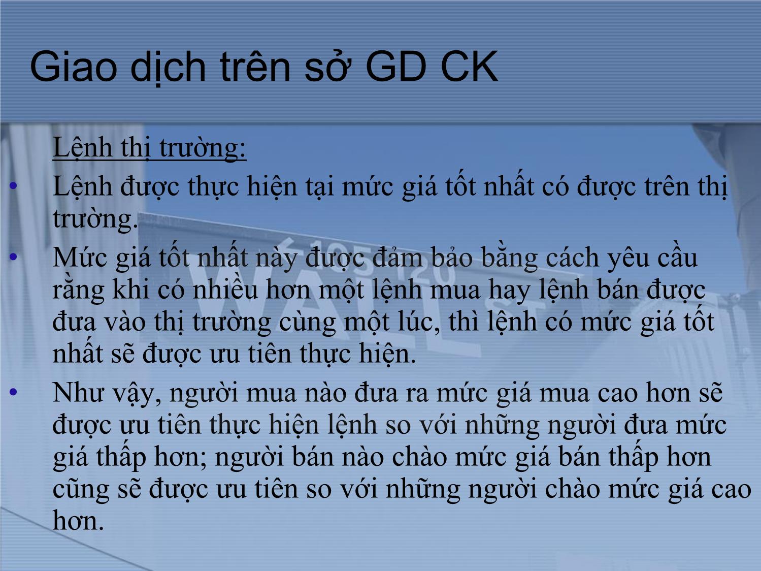 Bài giảng Thị trường tài chính và định chế tài chính - Chương 8: Thị trường và giao dịch cổ phiếu trang 7