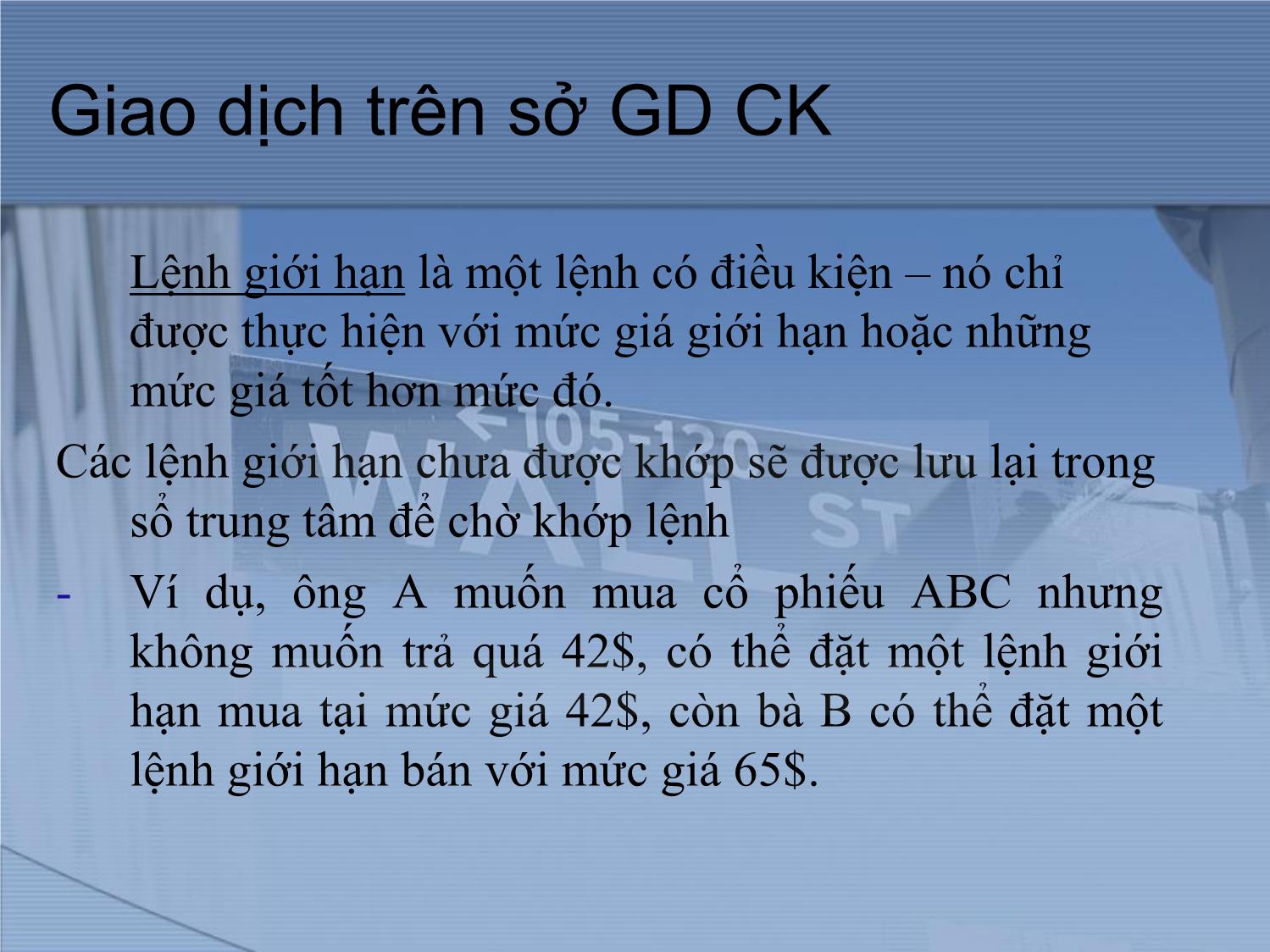 Bài giảng Thị trường tài chính và định chế tài chính - Chương 8: Thị trường và giao dịch cổ phiếu trang 8