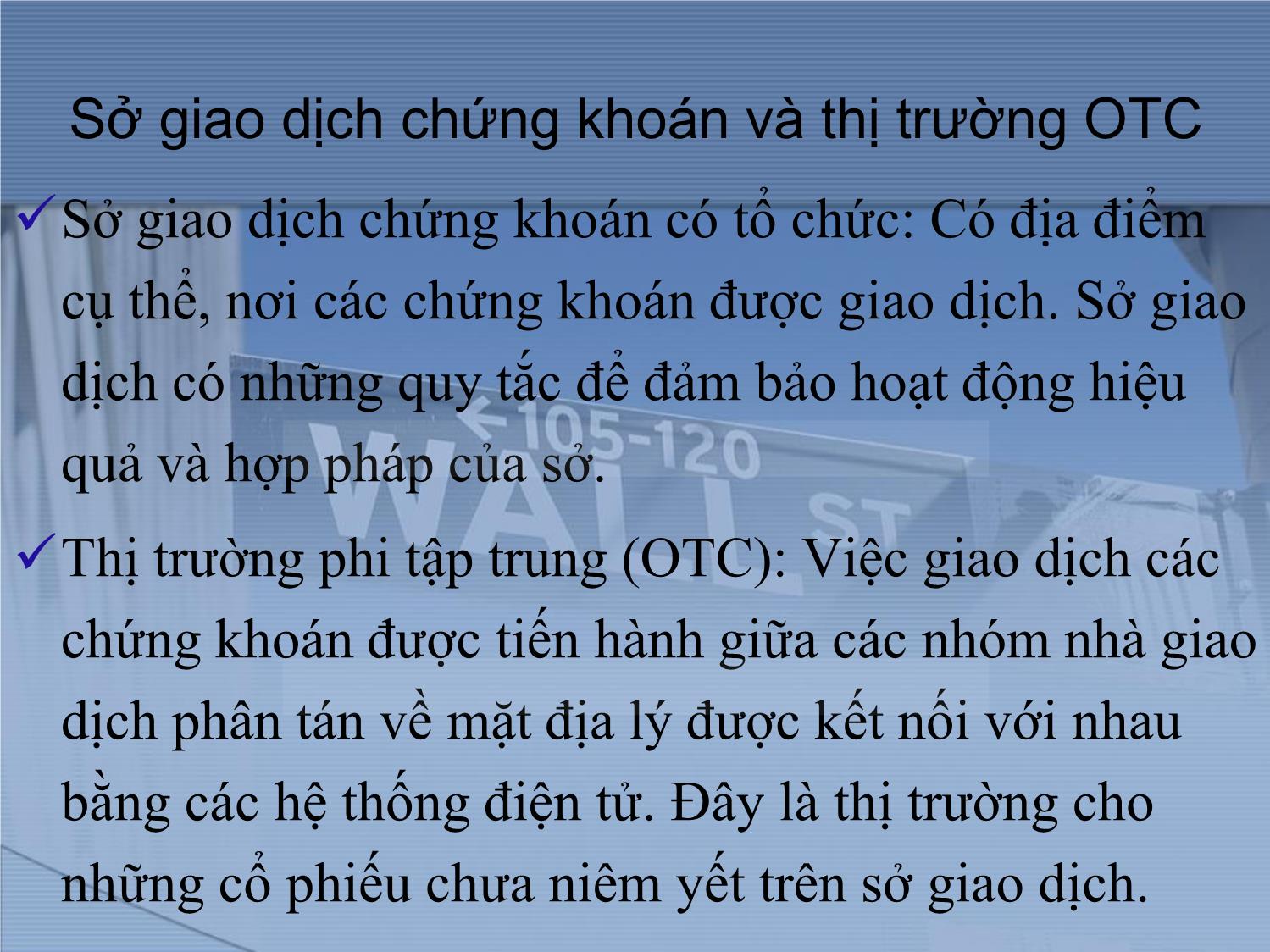 Bài giảng Thị trường tài chính và định chế tài chính - Thị trường cổ phiếu trang 10