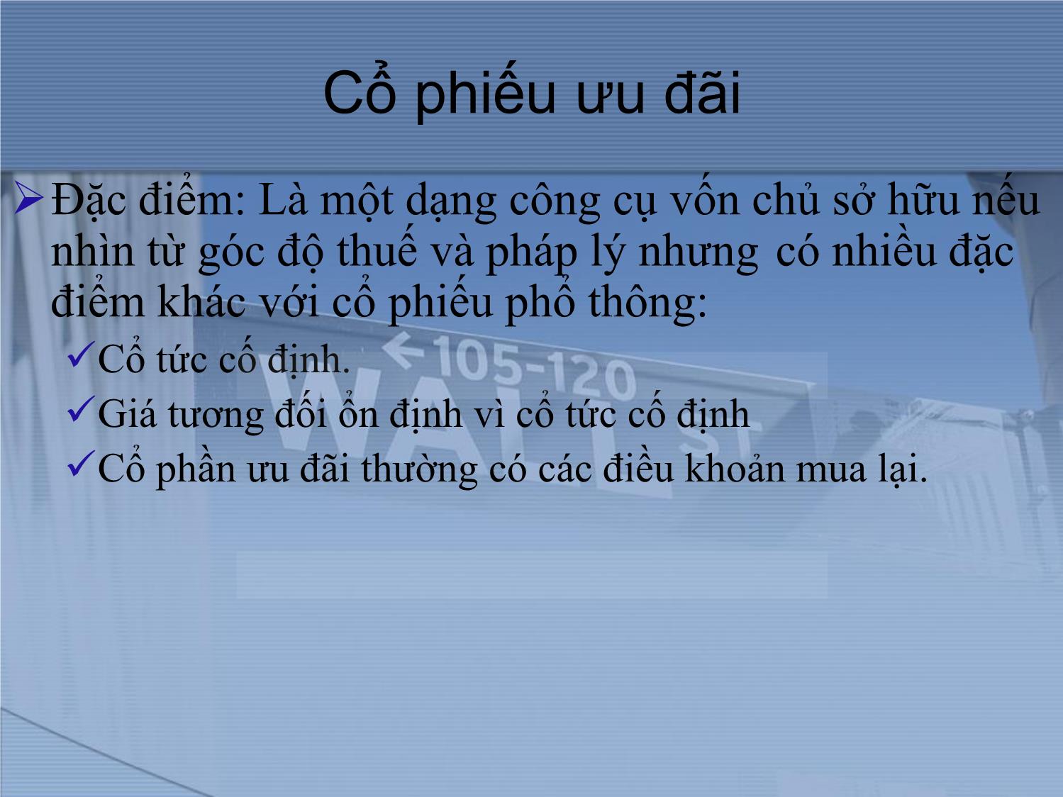 Bài giảng Thị trường tài chính và định chế tài chính - Thị trường cổ phiếu trang 7