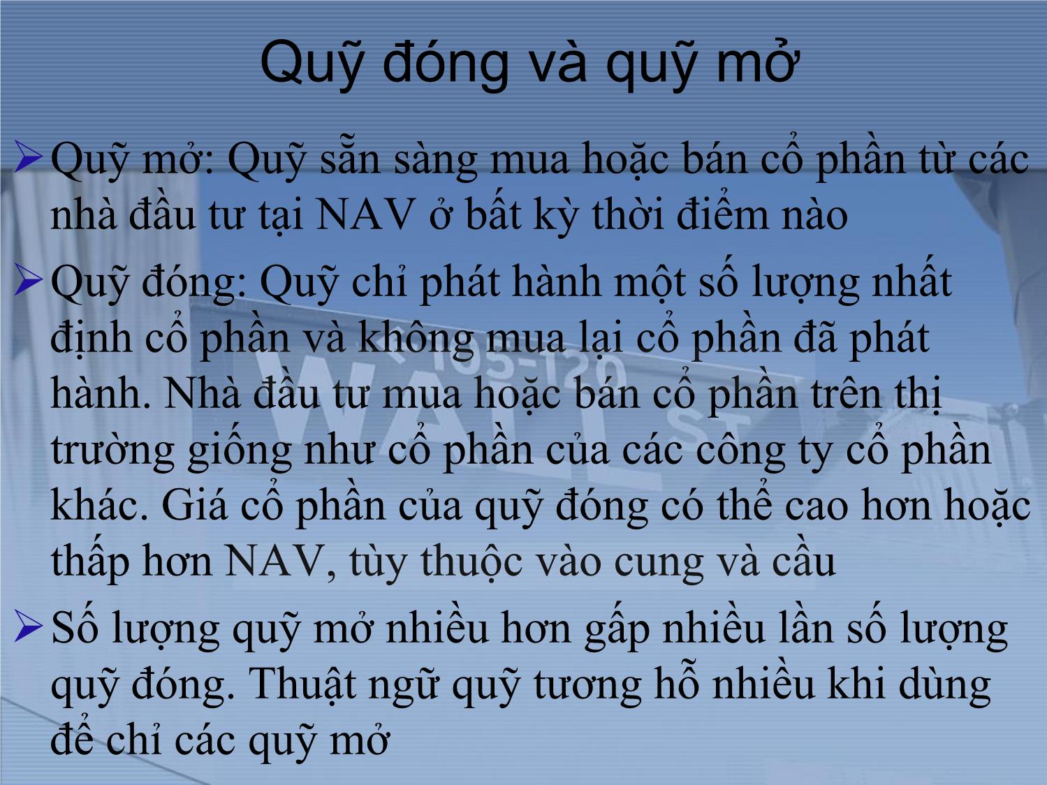 Bài giảng Thị trường tài chính và định chế tài chính - Chương 15: Quỹ đầu tư trang 4