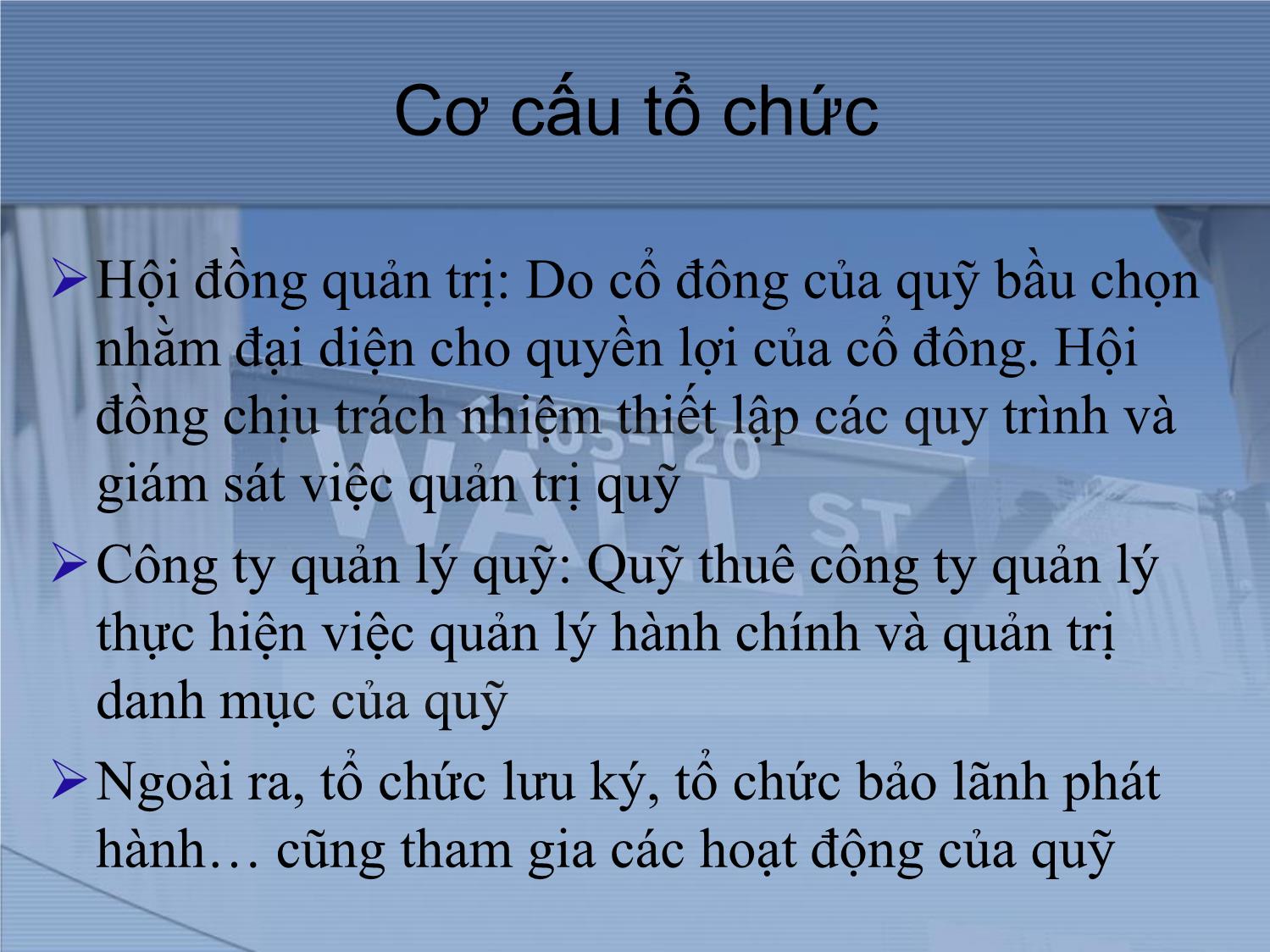 Bài giảng Thị trường tài chính và định chế tài chính - Chương 15: Quỹ đầu tư trang 5