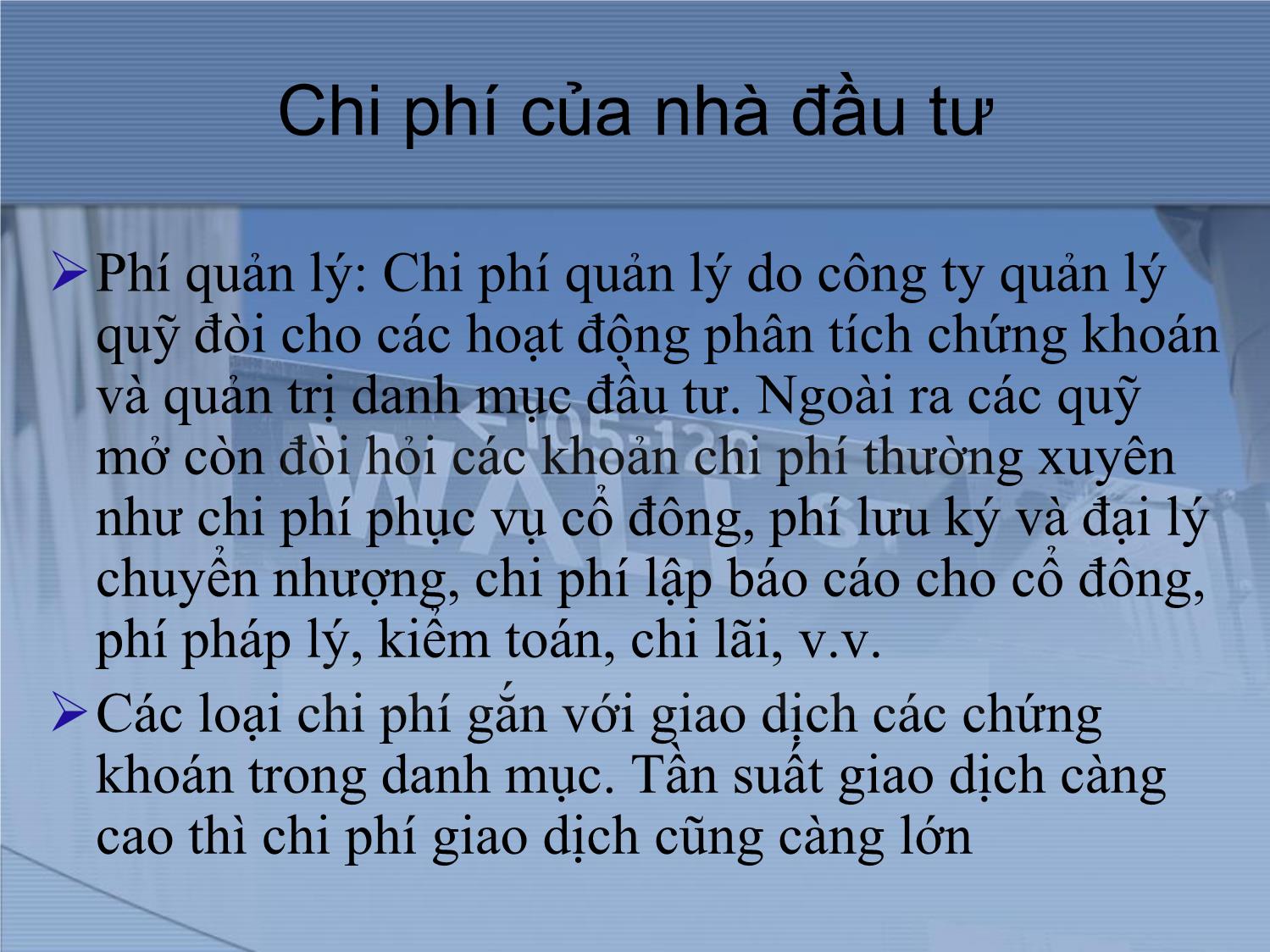 Bài giảng Thị trường tài chính và định chế tài chính - Chương 15: Quỹ đầu tư trang 8