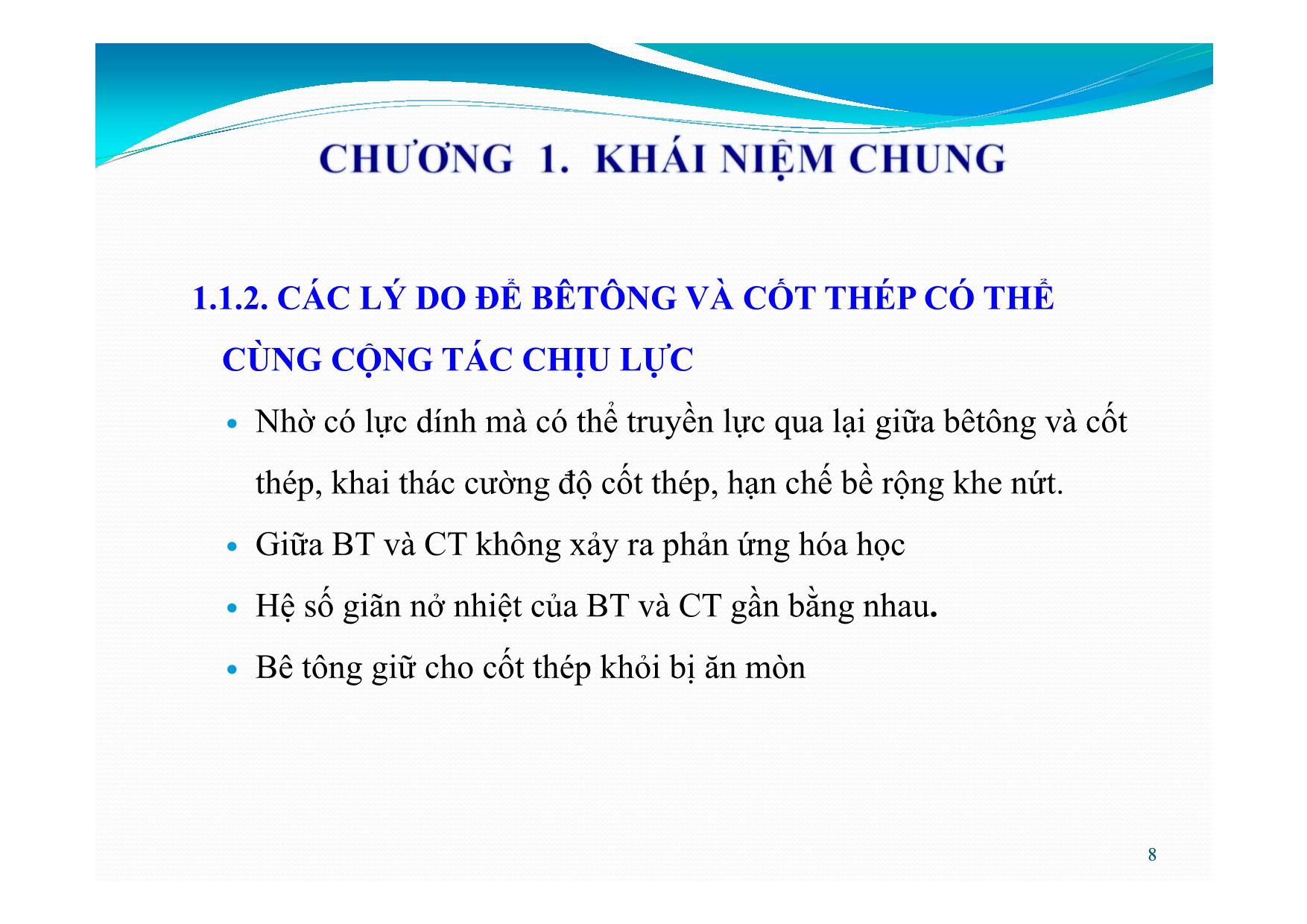 Bài giảng Bê tông cốt thép - Chương 1: Khái niệm chung trang 8