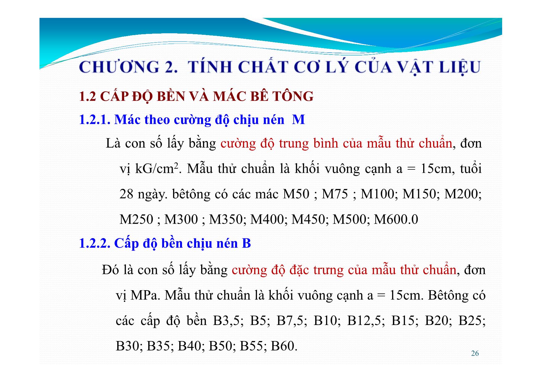 Bài giảng Bê tông cốt thép - Chương 2: Tính chất cơ lý của vật liệu trang 10