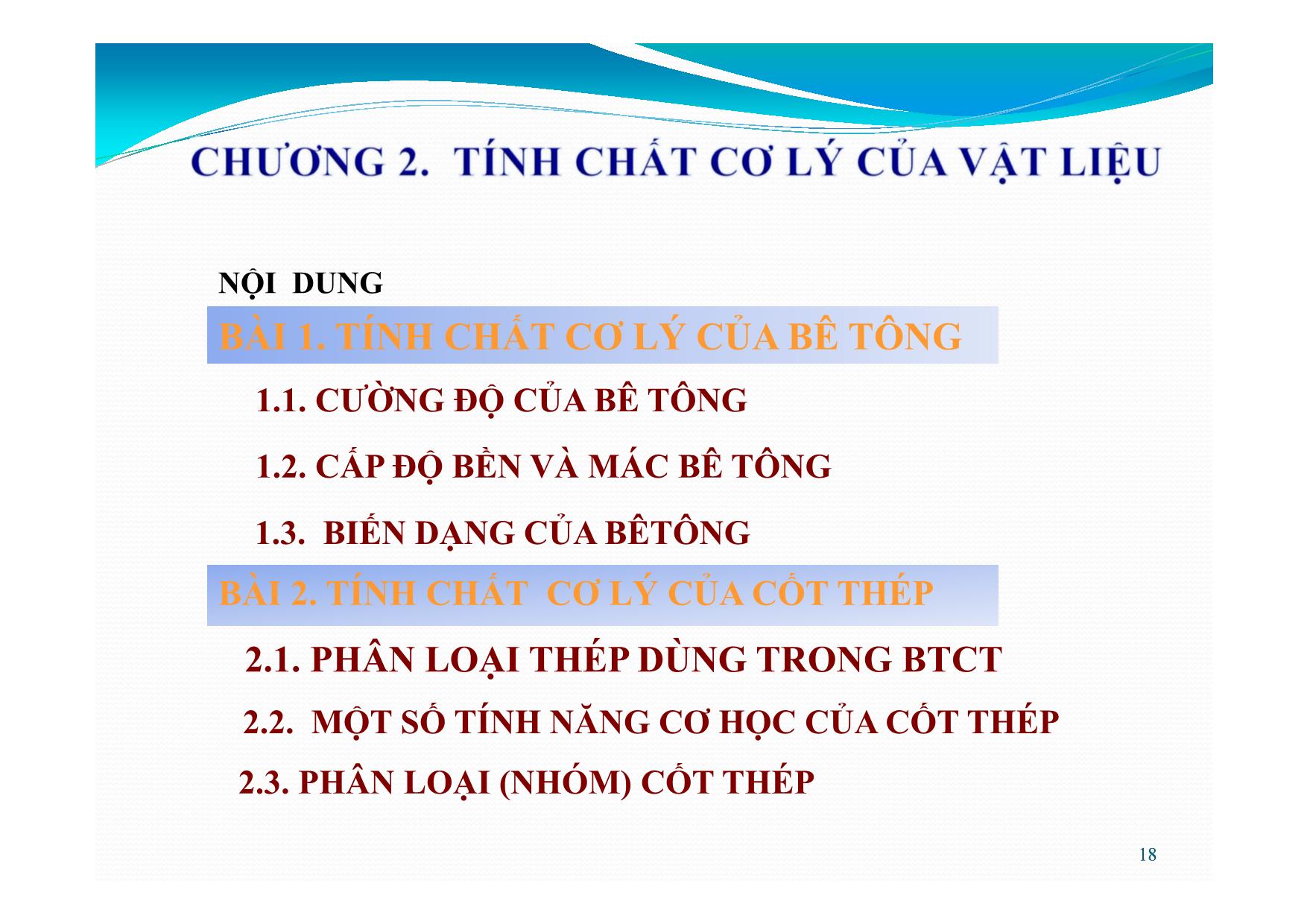 Bài giảng Bê tông cốt thép - Chương 2: Tính chất cơ lý của vật liệu trang 2