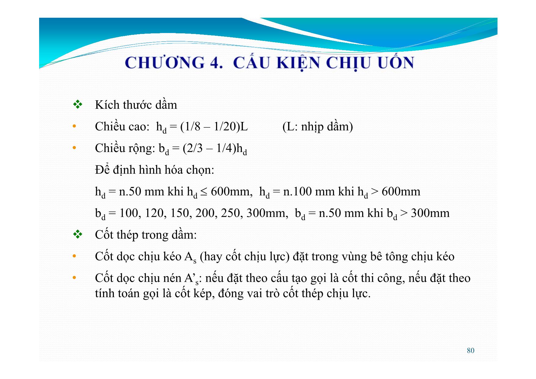 Bài giảng Bê tông cốt thép - Chương 4: Cấu kiện chịu uốn trang 10