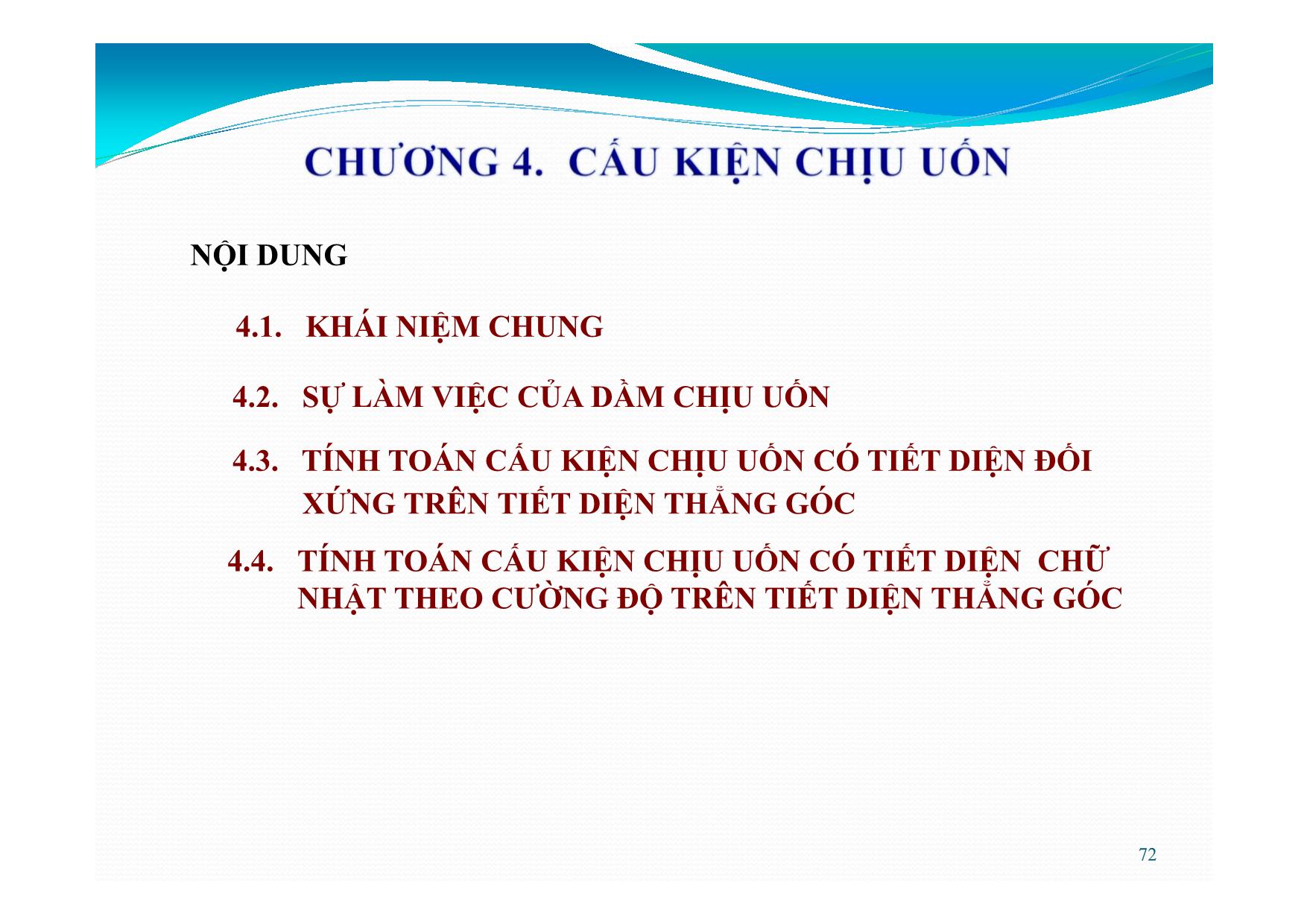 Bài giảng Bê tông cốt thép - Chương 4: Cấu kiện chịu uốn trang 2