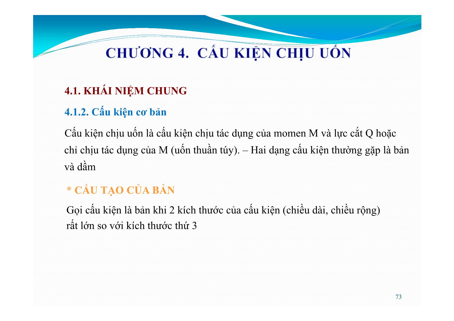 Bài giảng Bê tông cốt thép - Chương 4: Cấu kiện chịu uốn trang 3