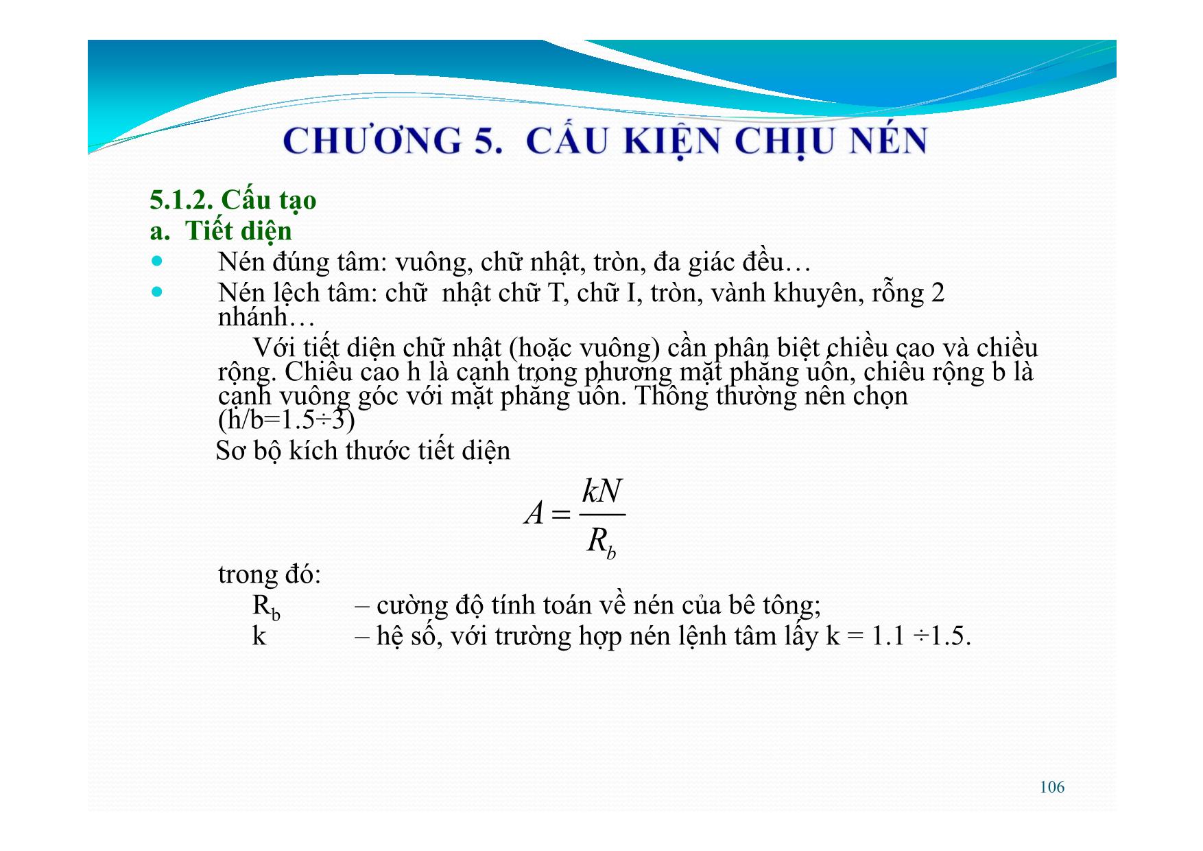 Bài giảng Bê tông cốt thép - Chương 5: Cấu kiện chịu nén trang 4