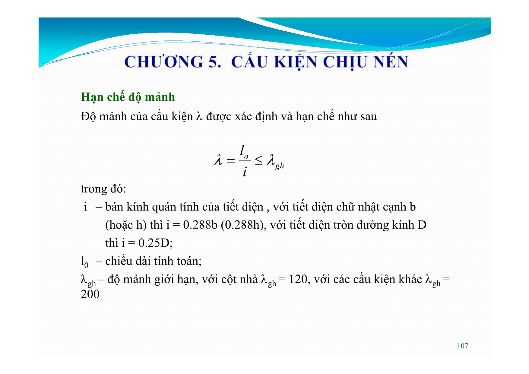 Bài giảng Bê tông cốt thép - Chương 5: Cấu kiện chịu nén trang 5