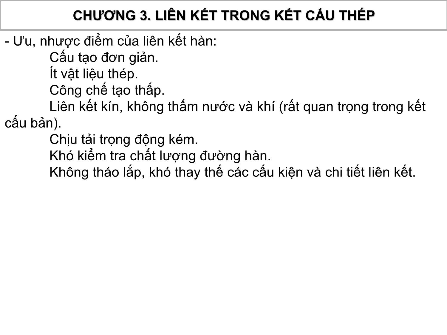 Bài giảng Kết cấu thép gỗ - Chương 3: Liên kết trong kết cấu thép trang 3