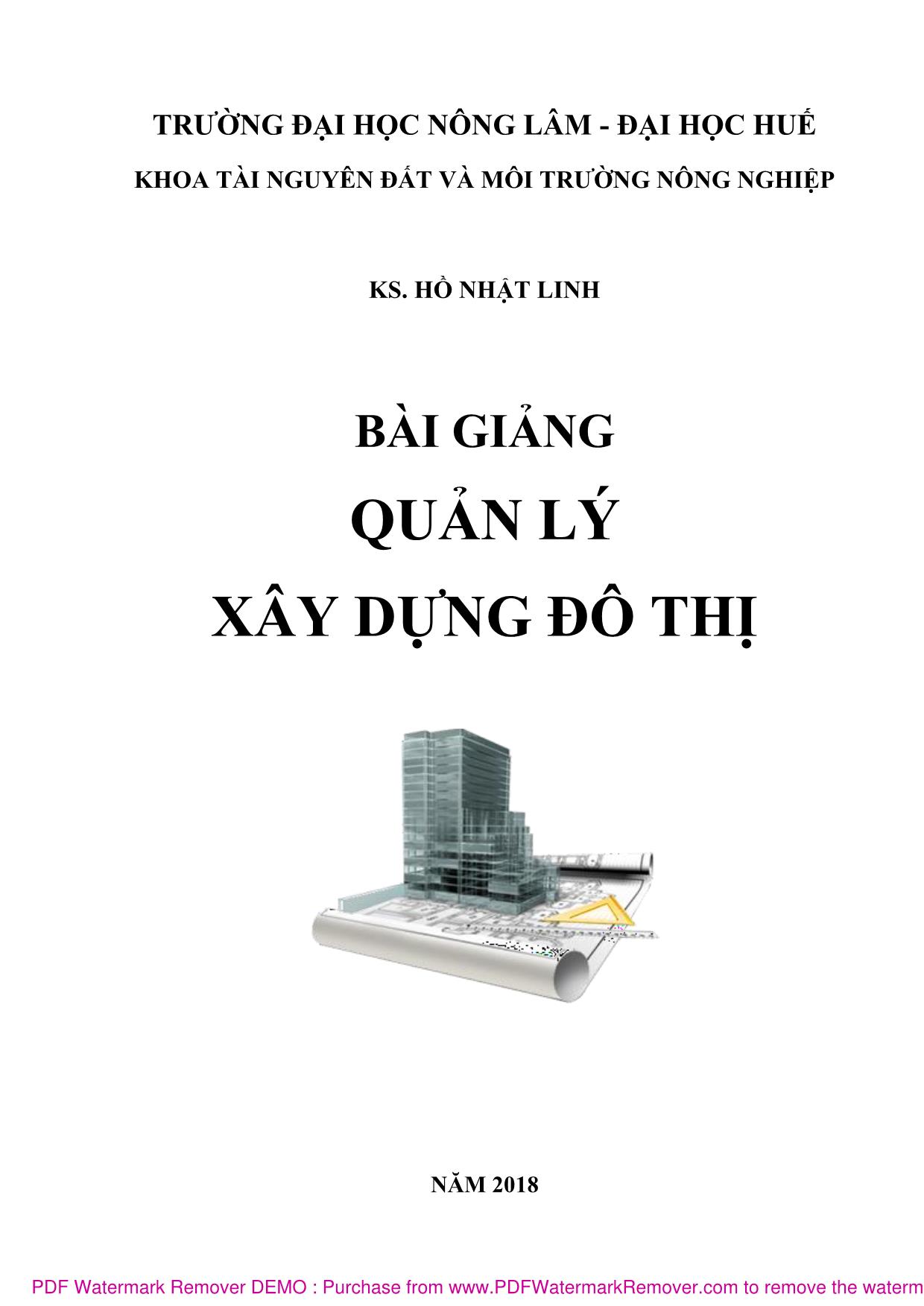 Giáo trình Quản lý xây dựng đô thị trang 1