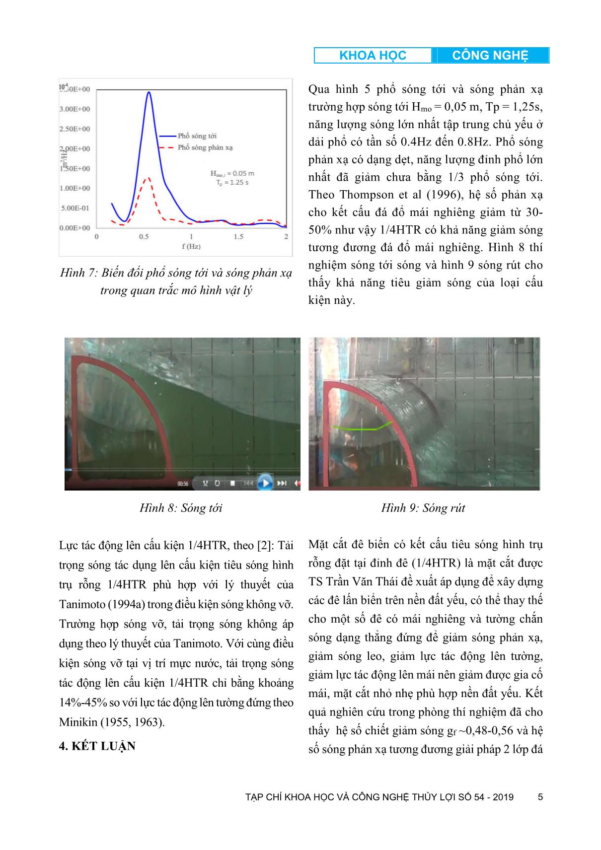 Nghiên cứu sóng tràn và tương tác sóng ở mặt cắt đê biển có kết cấu tiêu sóng trụ rỗng tại đỉnh bằng mô hình vật lý trang 5