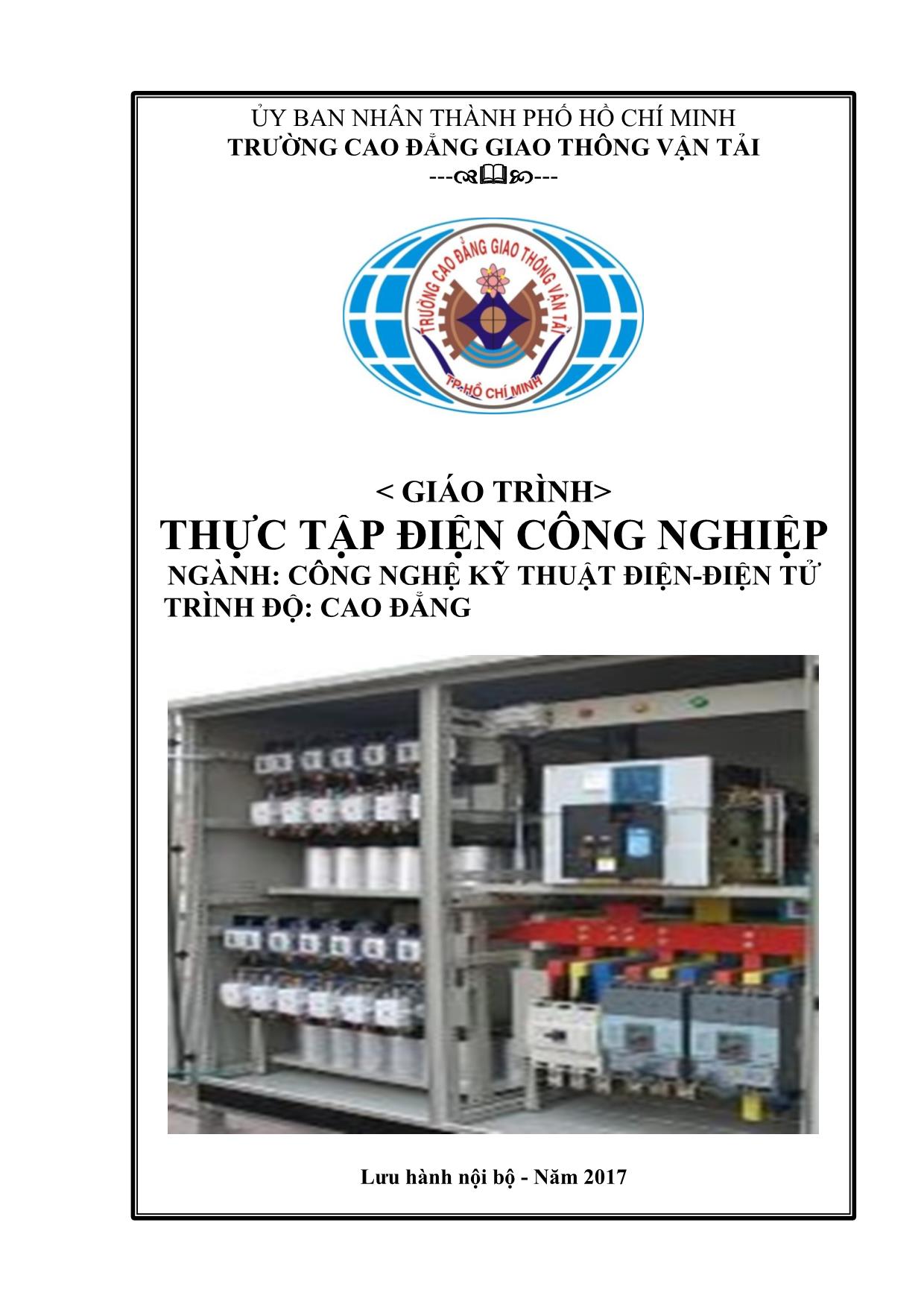 Giáo trình Công nghệ kỹ thuật điện. Điện tử - Thực tập điện công nghiệp (Phần 1) trang 1