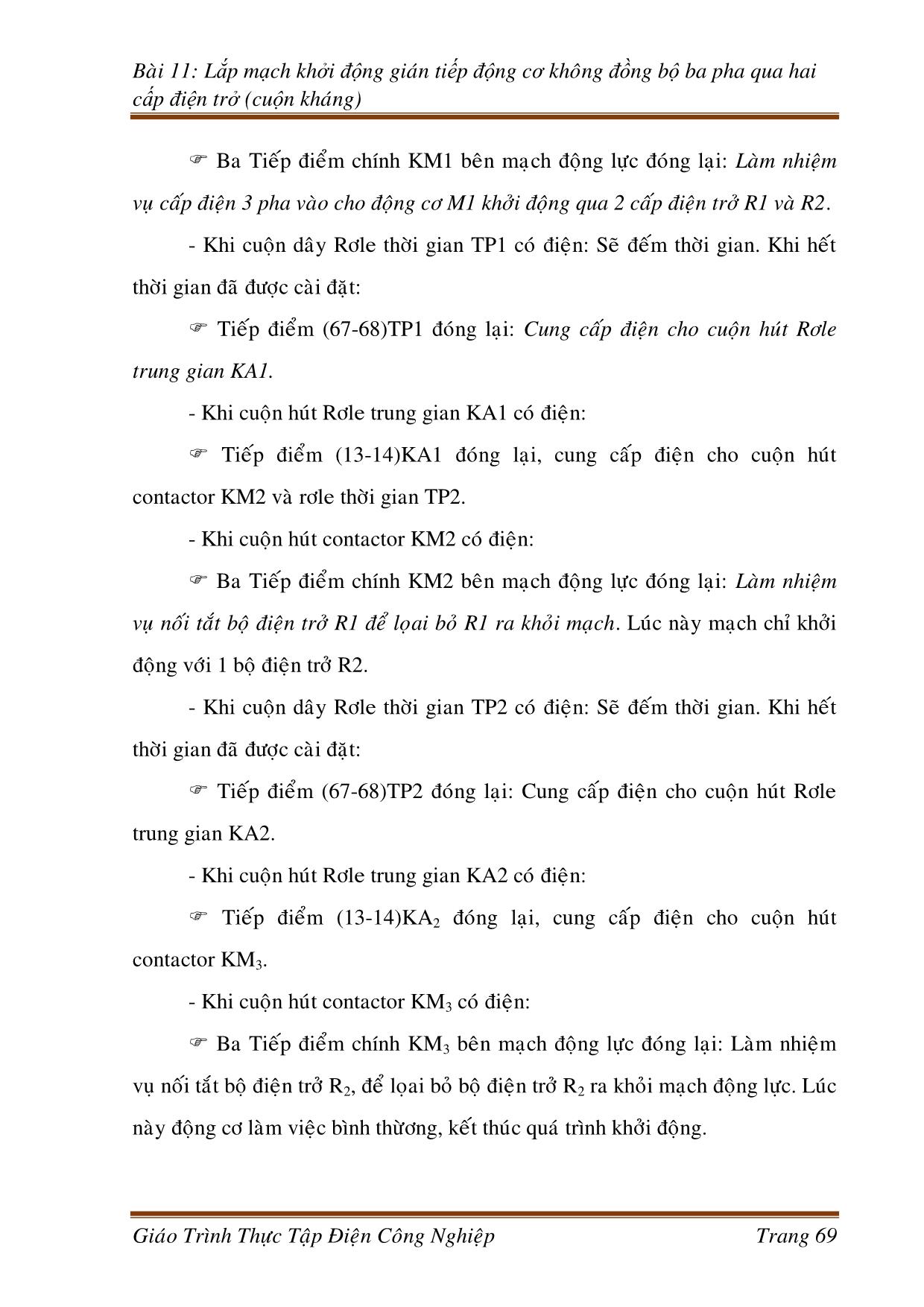 Giáo trình Công nghệ kỹ thuật điện. Điện tử - Thực tập điện công nghiệp (Phần 2) trang 2