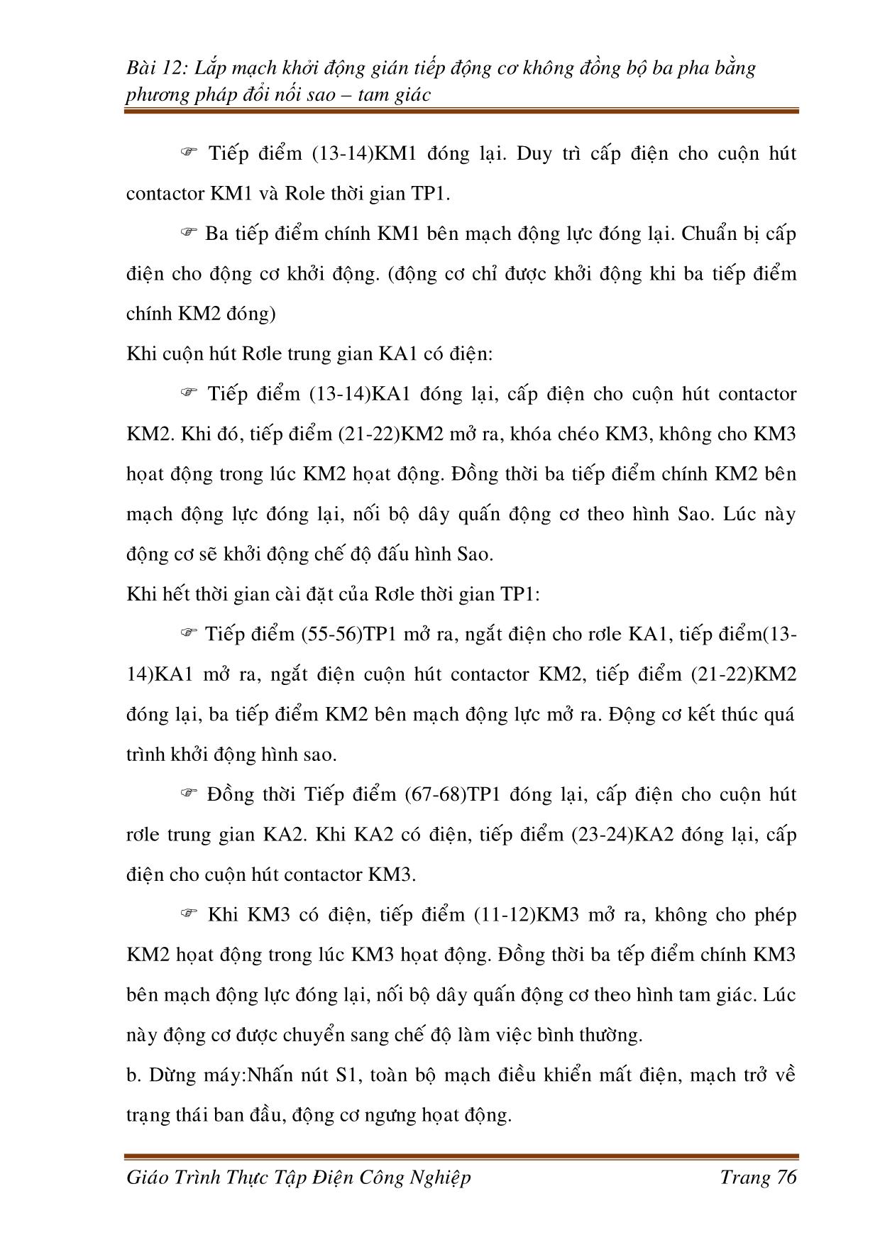 Giáo trình Công nghệ kỹ thuật điện. Điện tử - Thực tập điện công nghiệp (Phần 2) trang 9