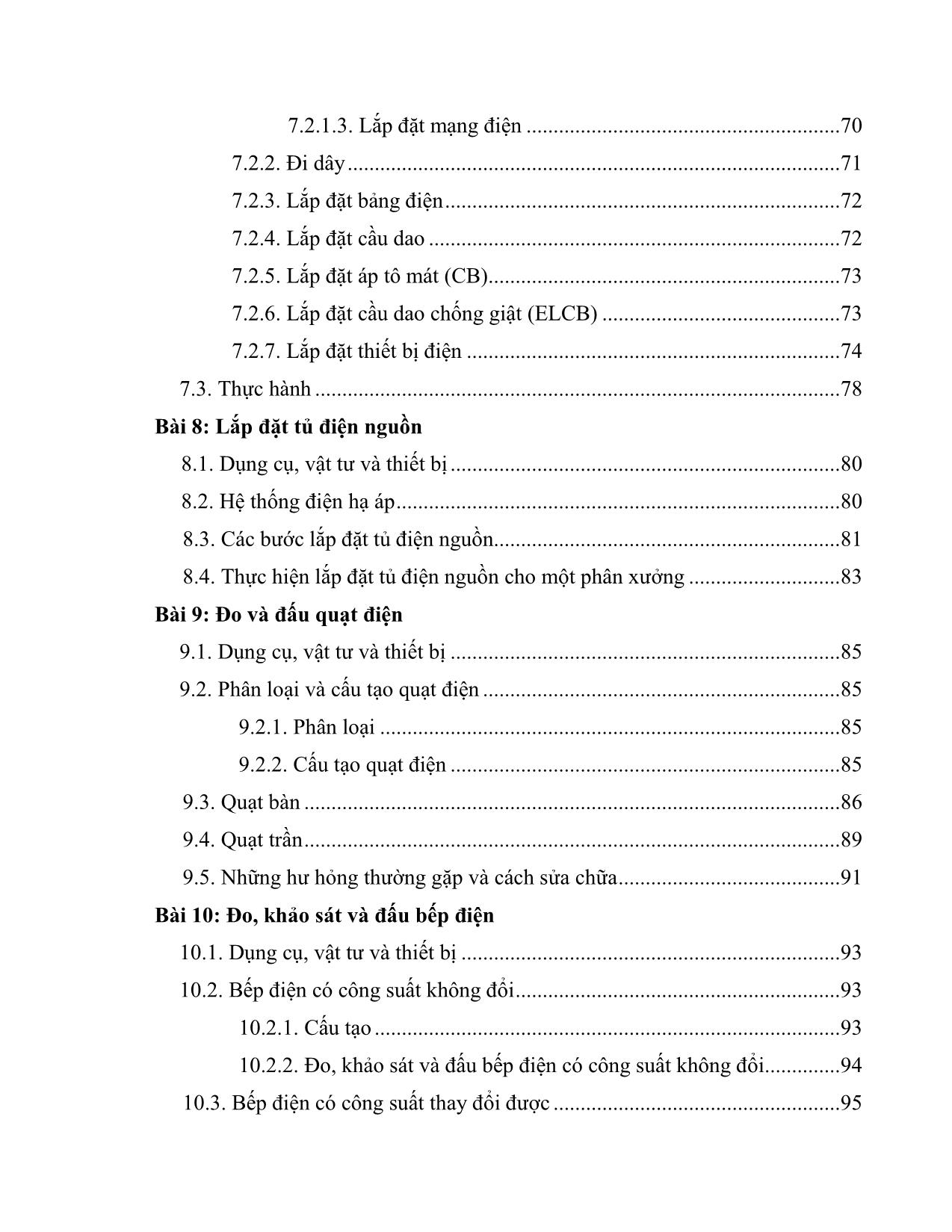 Giáo trình Công nghệ kỹ thuật điện. Điện tử - Thực tập điện dân dụng trang 7