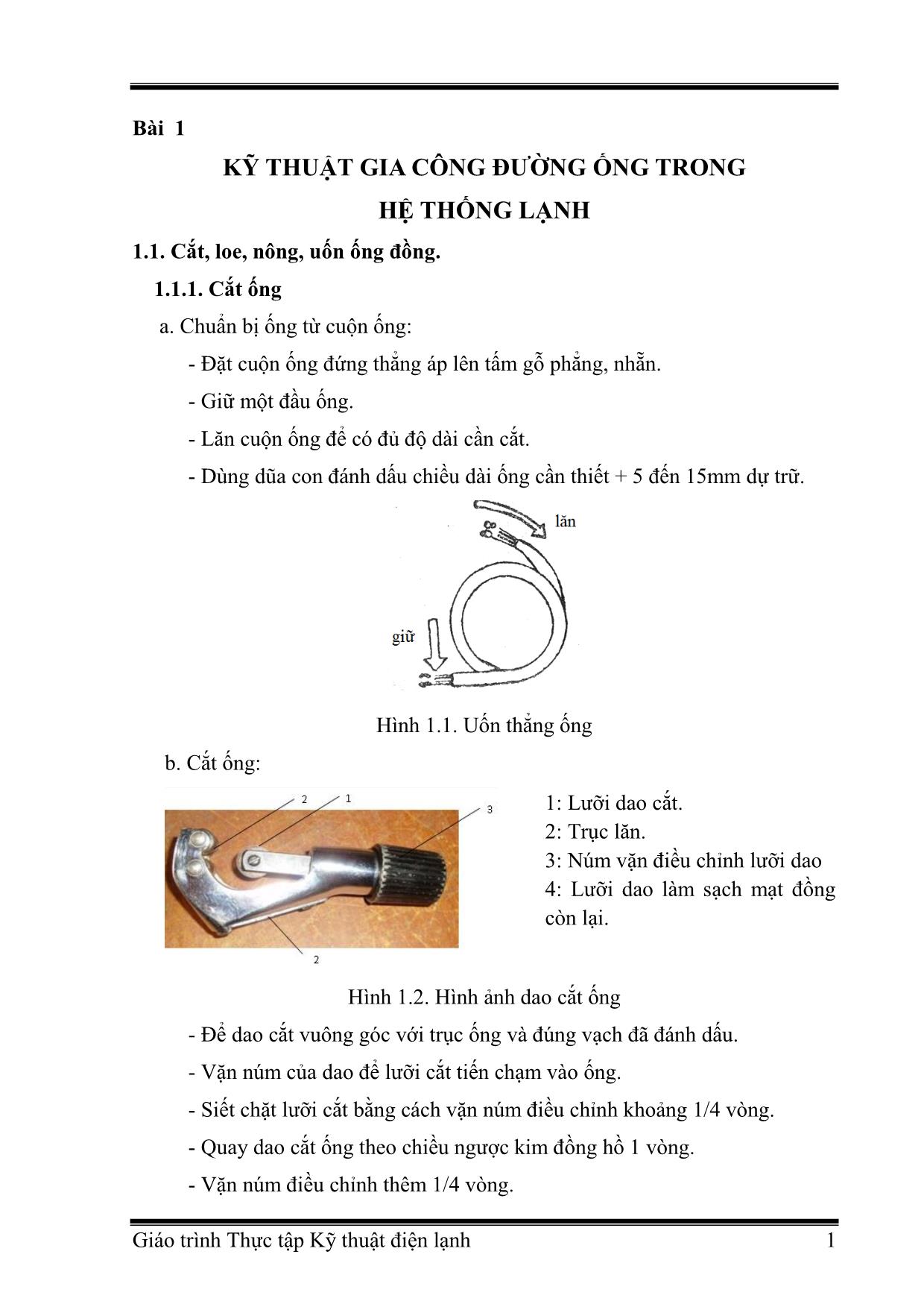 Giáo trình Công nghệ kỹ thuật điện. Điện tử - Thực tập kỹ thuật điện lạnh (Phần 1) trang 3