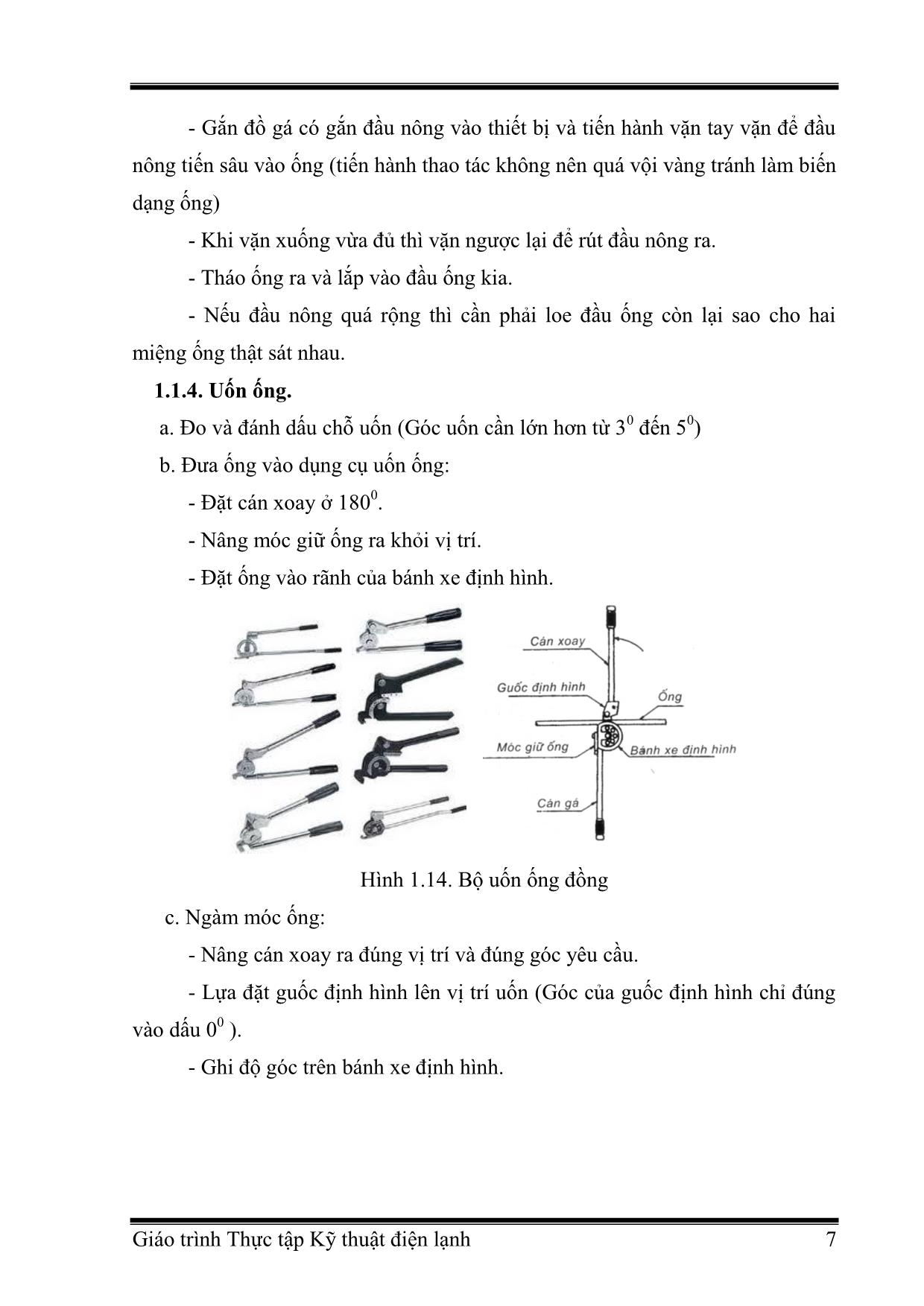 Giáo trình Công nghệ kỹ thuật điện. Điện tử - Thực tập kỹ thuật điện lạnh (Phần 1) trang 9