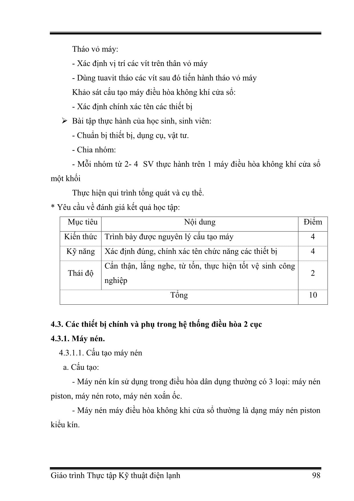 Giáo trình Công nghệ kỹ thuật điện. Điện tử - Thực tập kỹ thuật điện lạnh (Phần 2) trang 4