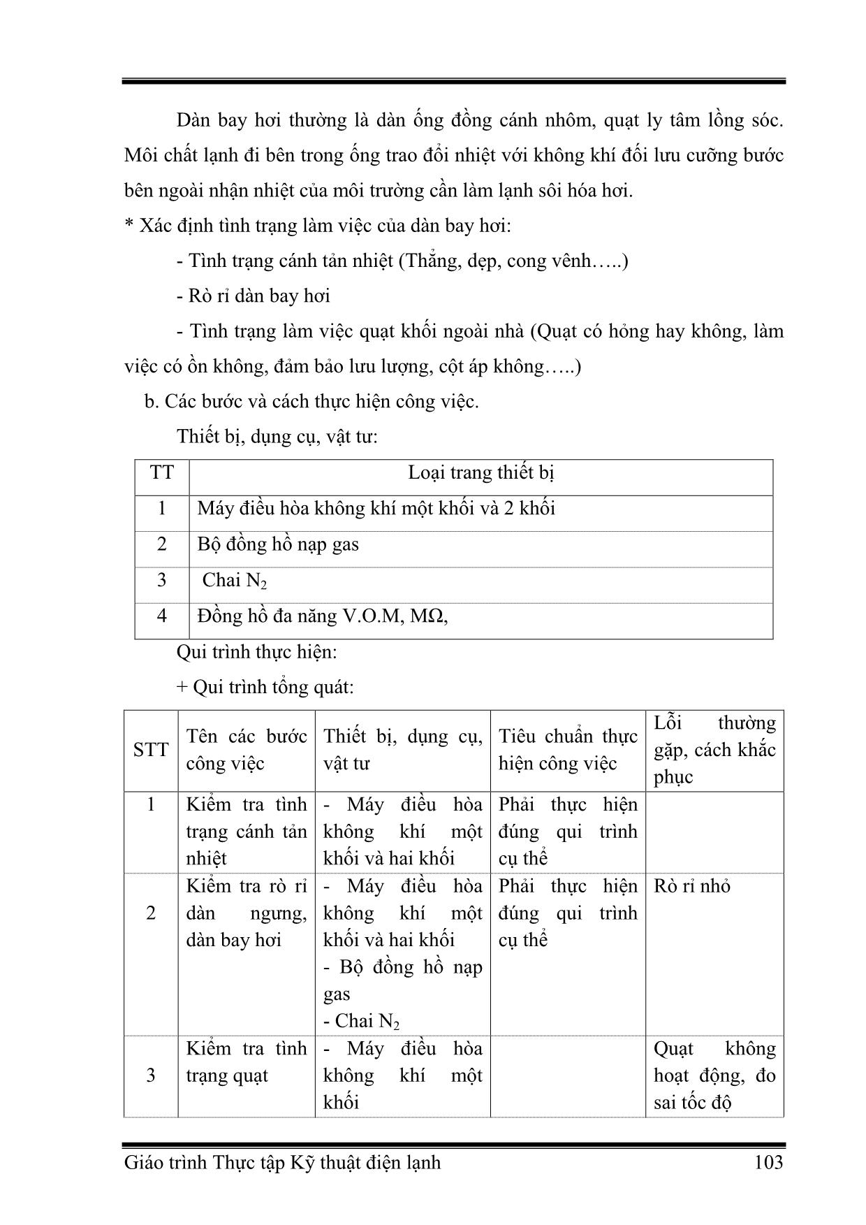 Giáo trình Công nghệ kỹ thuật điện. Điện tử - Thực tập kỹ thuật điện lạnh (Phần 2) trang 9