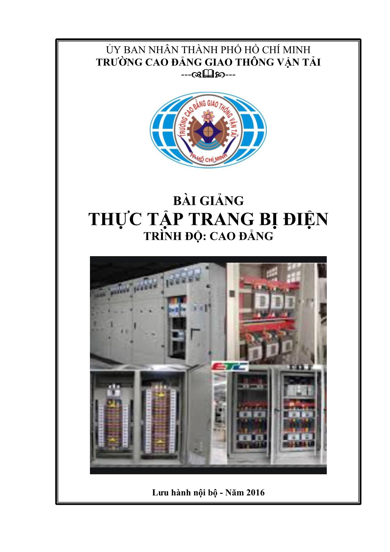 Giáo trình Thực tập trang bị điện trang 1