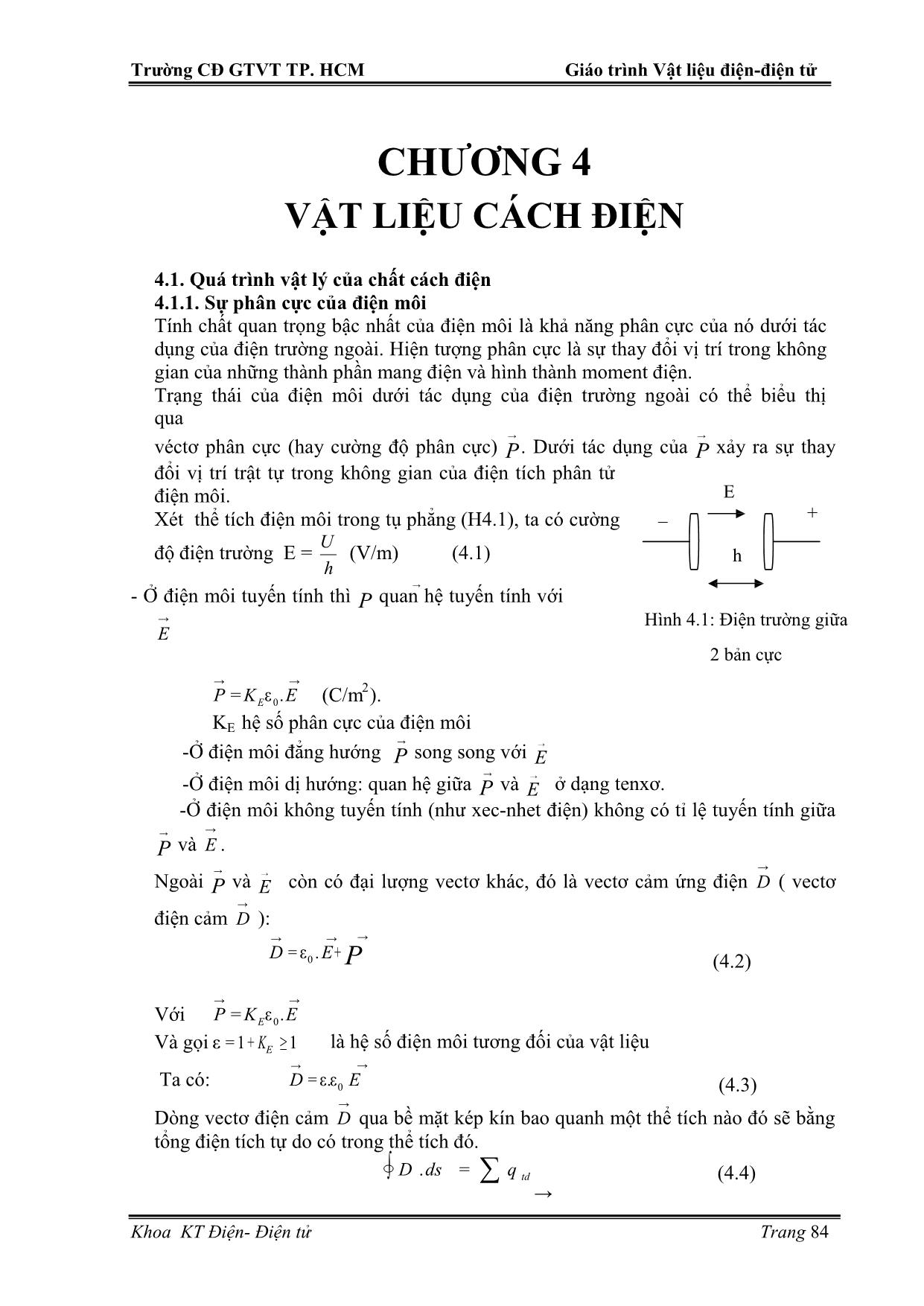 Giáo trình Vật liệu điện. Điện tử (Phần 2) trang 1