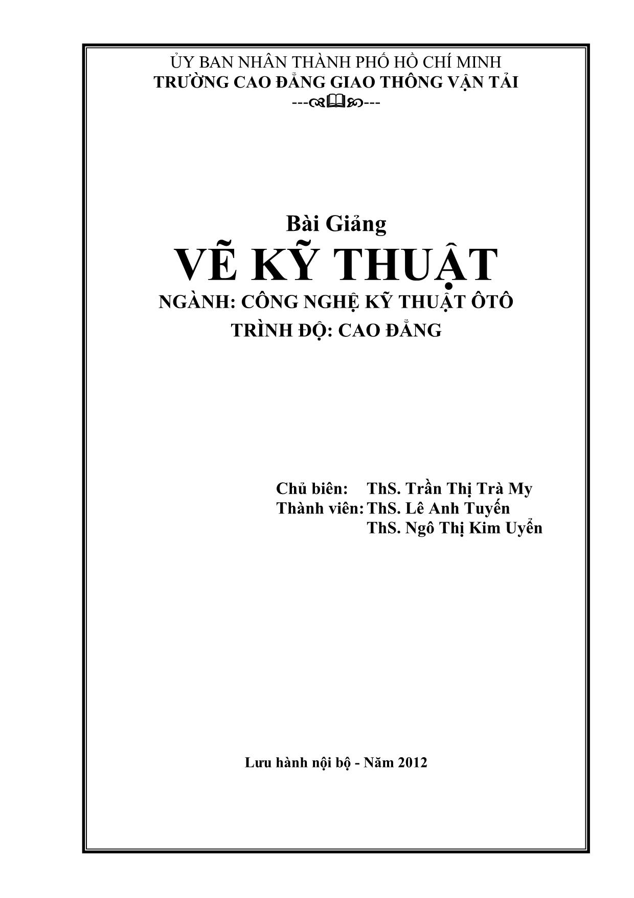 Giáo trình Công nghệ kỹ thuật ô tô - Vẽ kỹ thuật trang 2