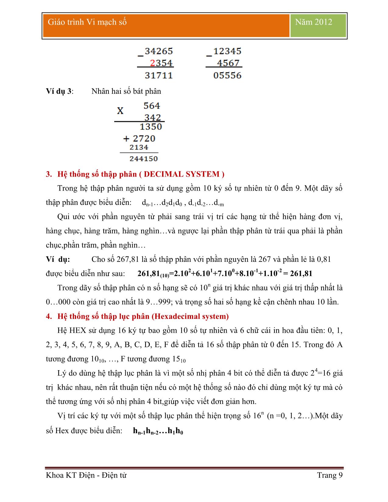 Giáo trình Vi mạch số (Phần 1) trang 9