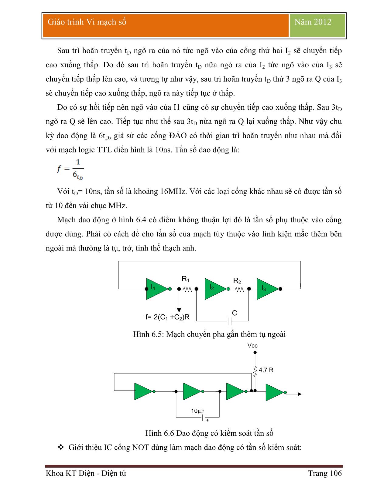 Giáo trình Vi mạch số (Phần 2) trang 6