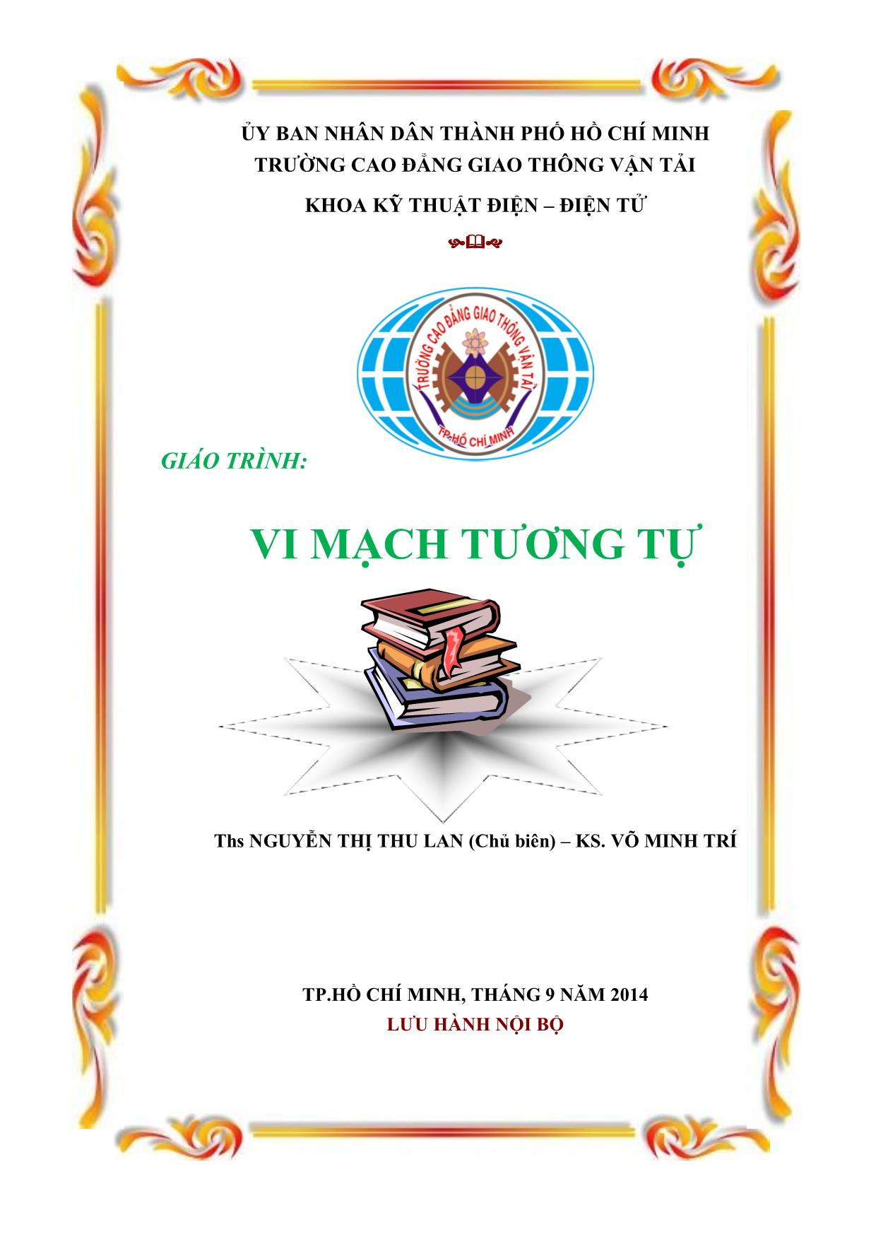 Giáo trình Vi mạch tương tự (Phần 1) trang 1