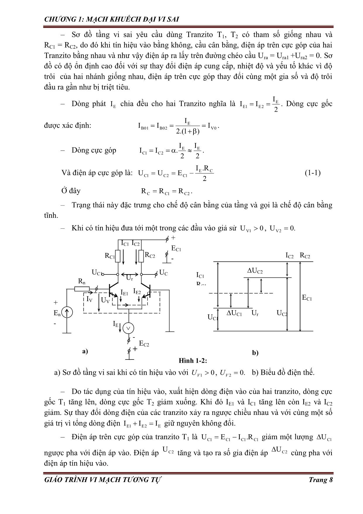 Giáo trình Vi mạch tương tự (Phần 1) trang 8