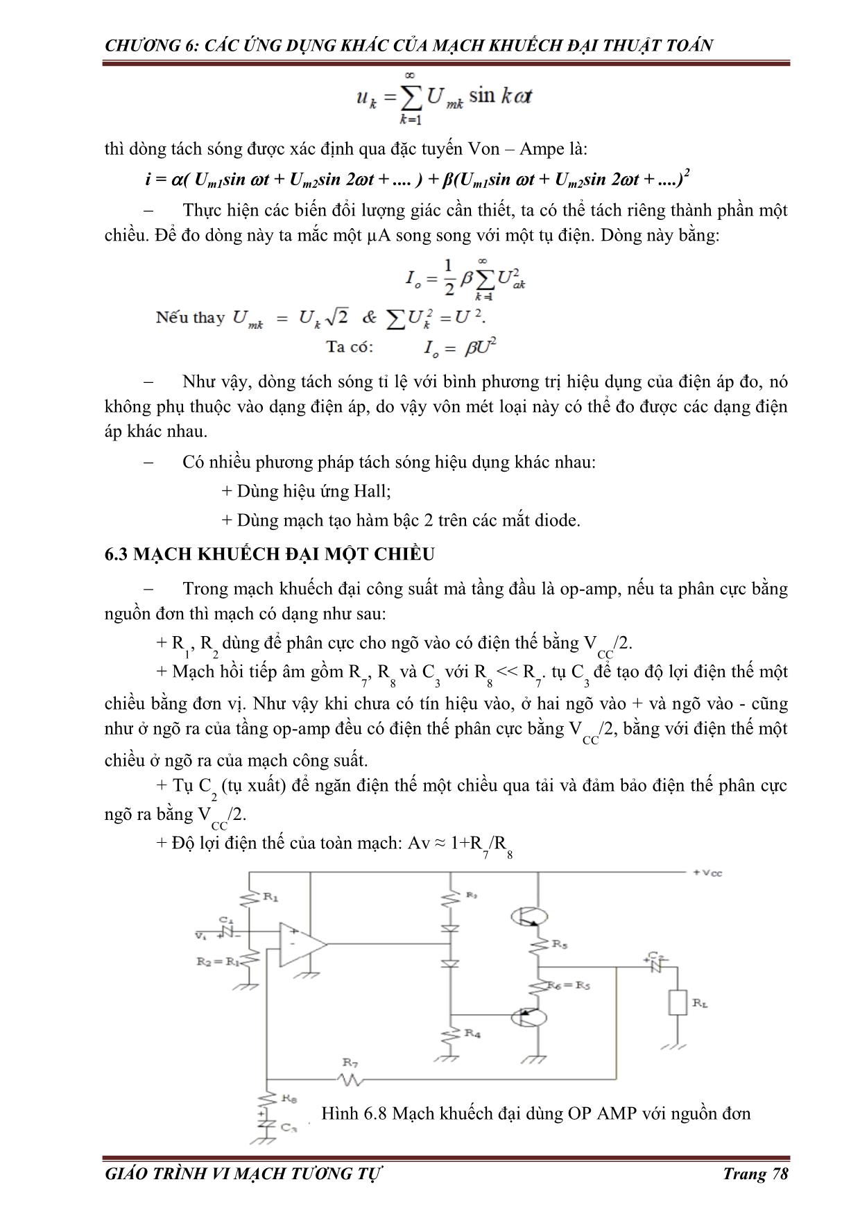 Giáo trình Vi mạch tương tự (Phần 2) trang 8