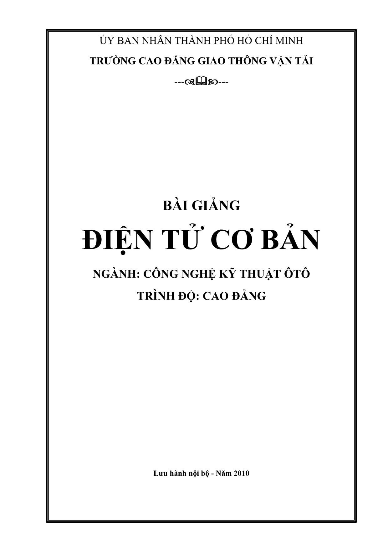 Giáo trình Điện tử cơ bản trang 1