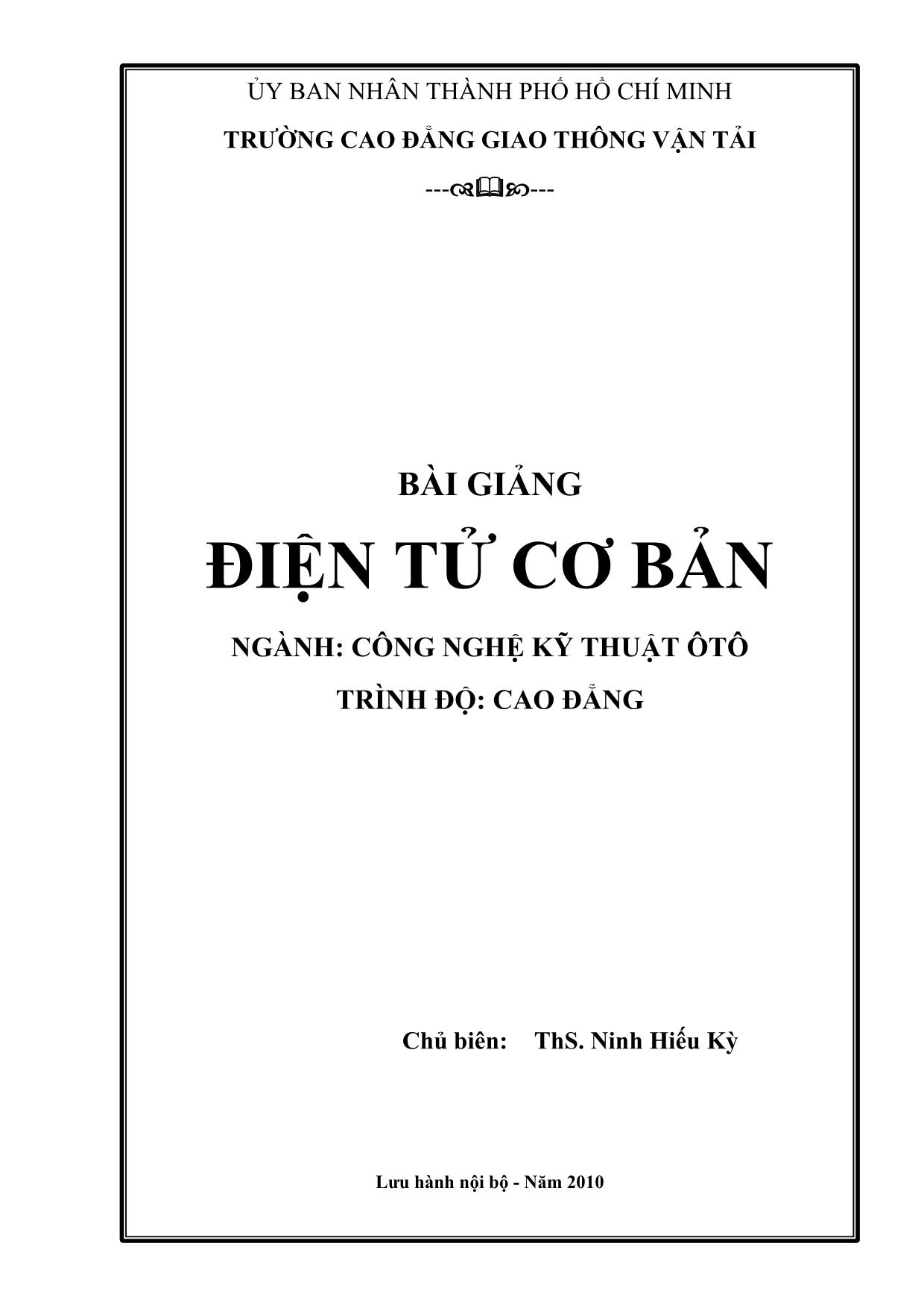 Giáo trình Điện tử cơ bản trang 2