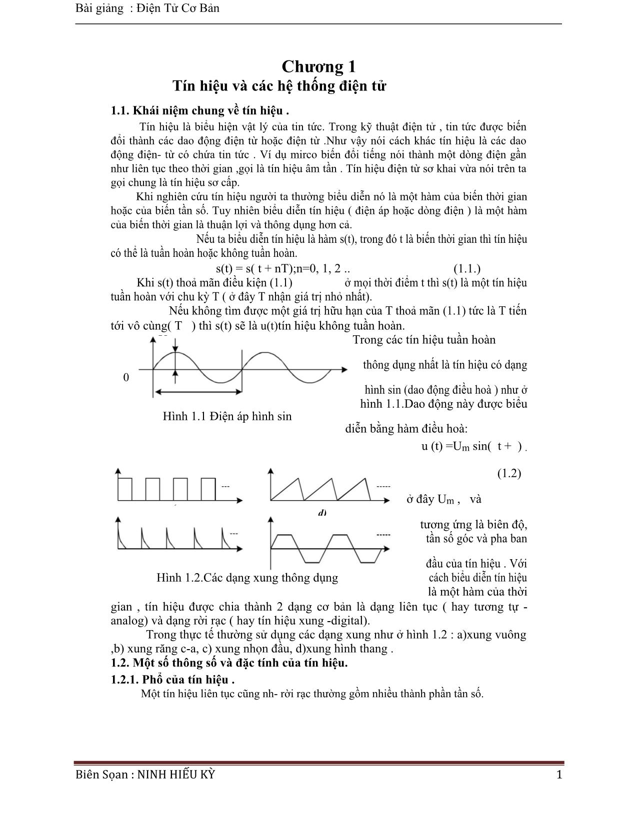 Giáo trình Điện tử cơ bản trang 3