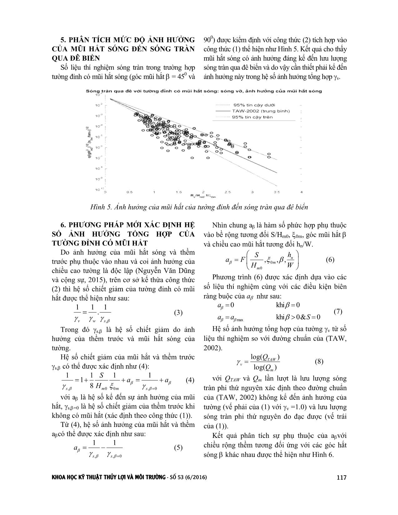 Xây dựng công thức thực nghiệm xác định hệ số ảnh hưởng của mũi hắt sóng đến lưu lượng tràn qua đê biển có tường đỉnh trang 4