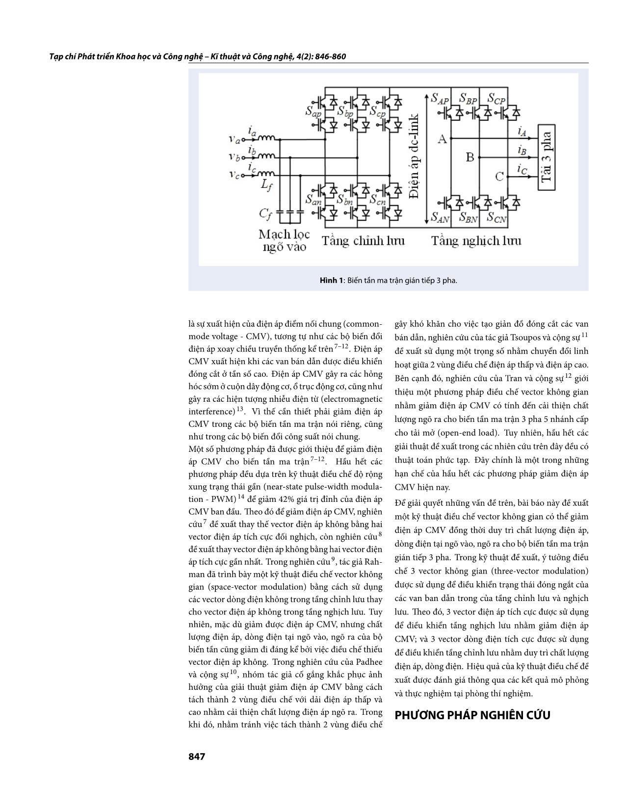 Kỹ thuật điều chế vector không gian cho biến tần ma trận gián tiếp nhằm giảm điện áp điểm nối chung trang 2