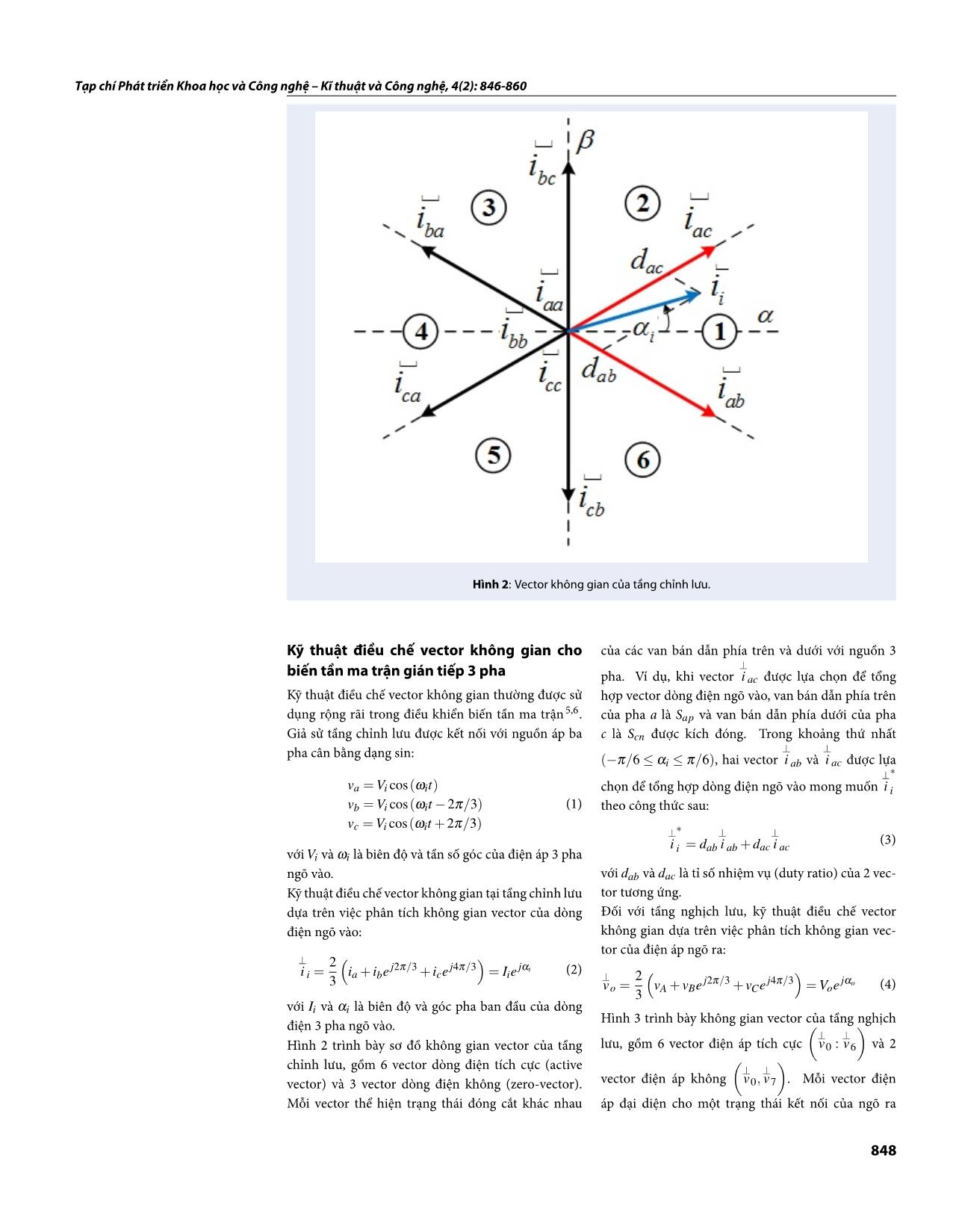 Kỹ thuật điều chế vector không gian cho biến tần ma trận gián tiếp nhằm giảm điện áp điểm nối chung trang 3