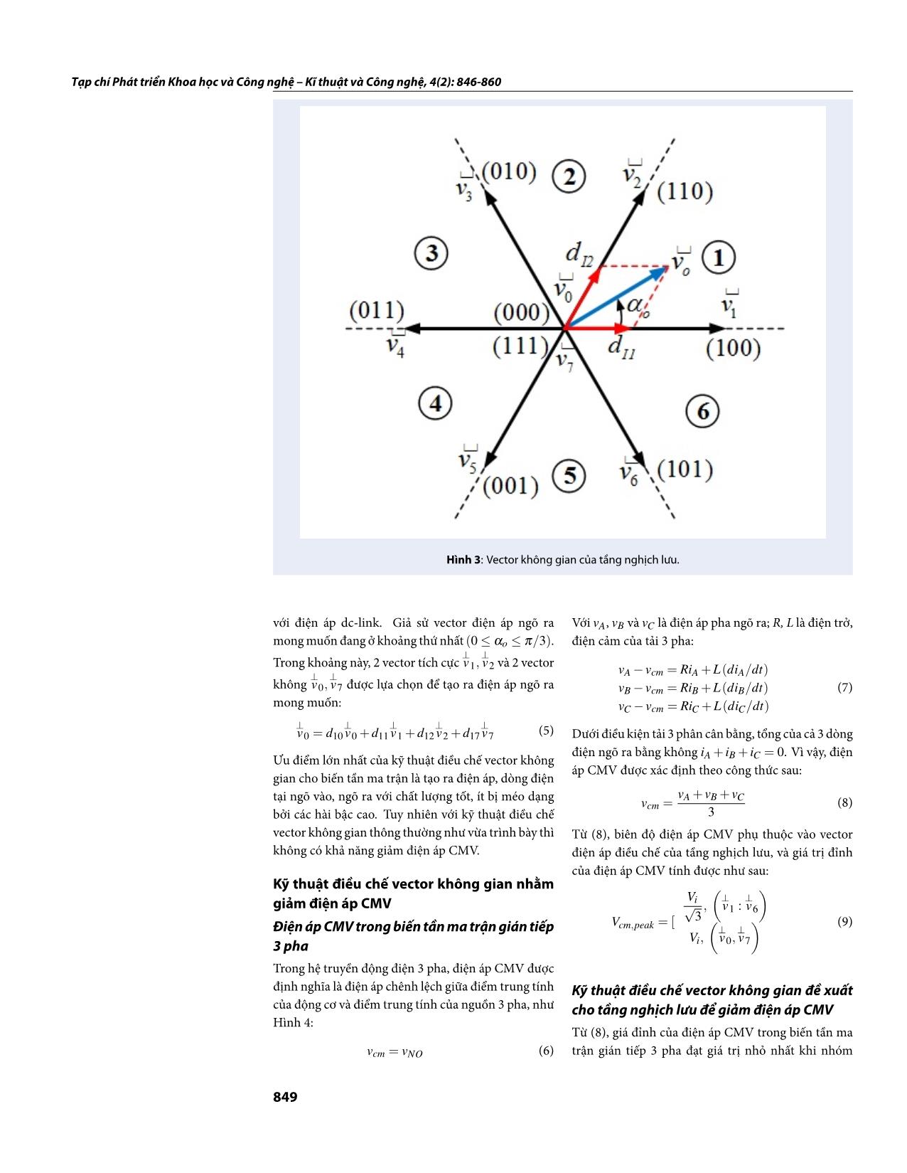 Kỹ thuật điều chế vector không gian cho biến tần ma trận gián tiếp nhằm giảm điện áp điểm nối chung trang 4