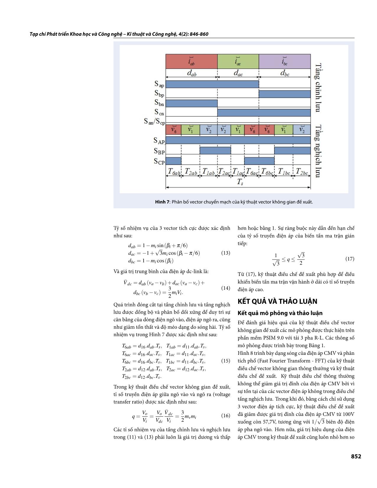 Kỹ thuật điều chế vector không gian cho biến tần ma trận gián tiếp nhằm giảm điện áp điểm nối chung trang 7