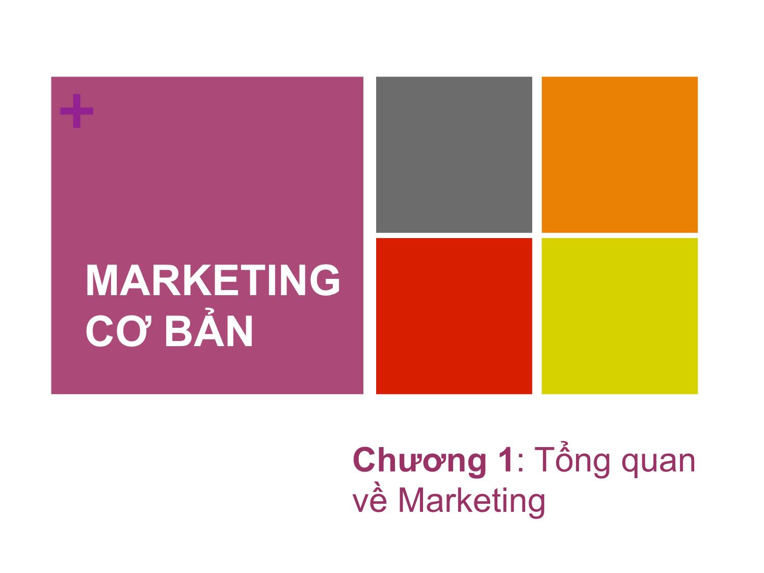 Bài giảng Marketing căn bản - Chương 1: Tổng quan về Marketing - Nguyễn Cẩm Giang trang 2