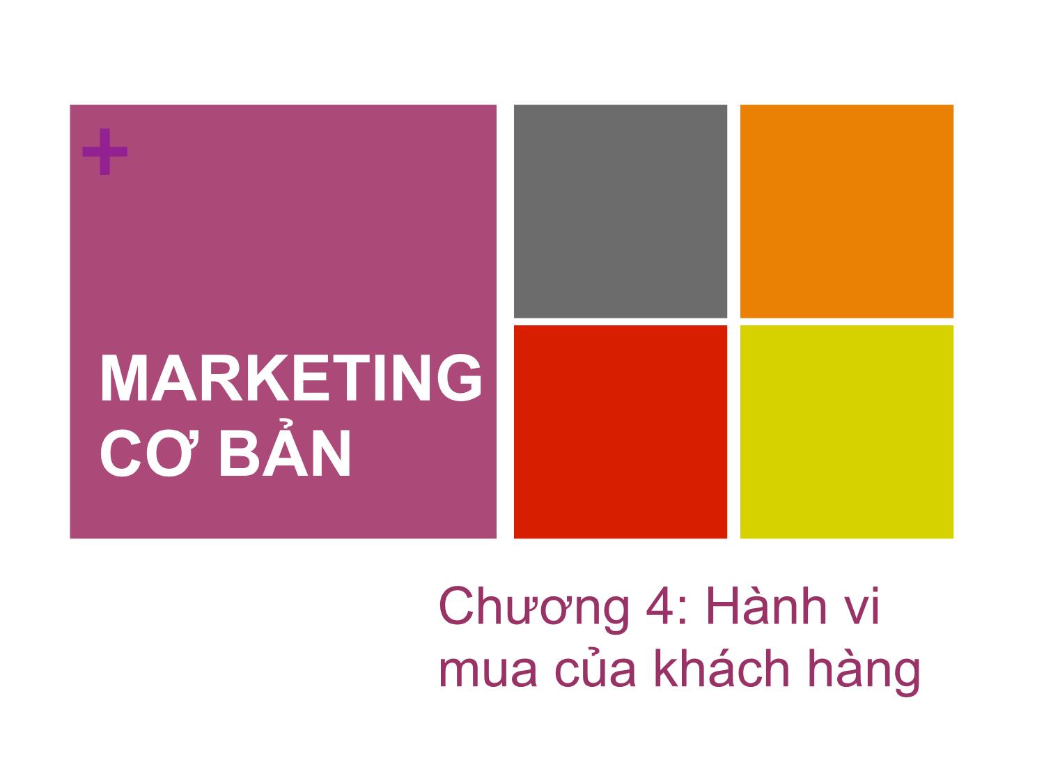 Bài giảng Marketing căn bản - Chương 4: Hành vi mua của khách hàng - Nguyễn Cẩm Giang trang 2