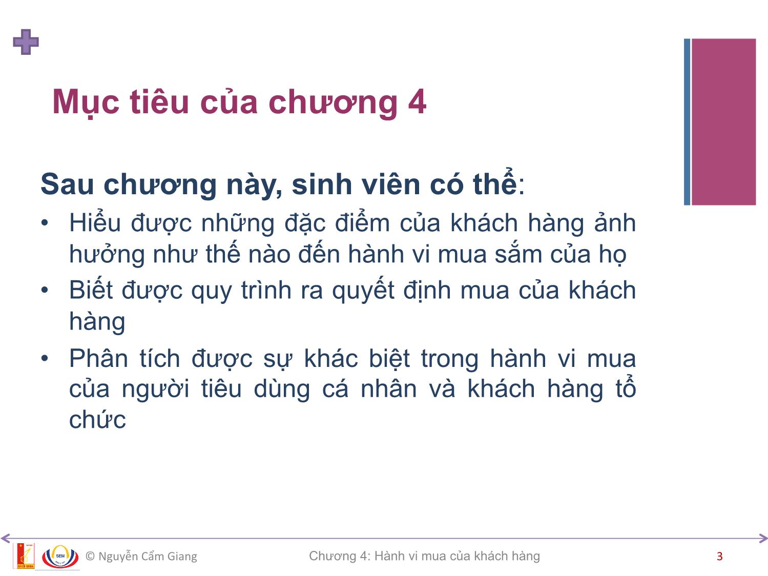 Bài giảng Marketing căn bản - Chương 4: Hành vi mua của khách hàng - Nguyễn Cẩm Giang trang 3