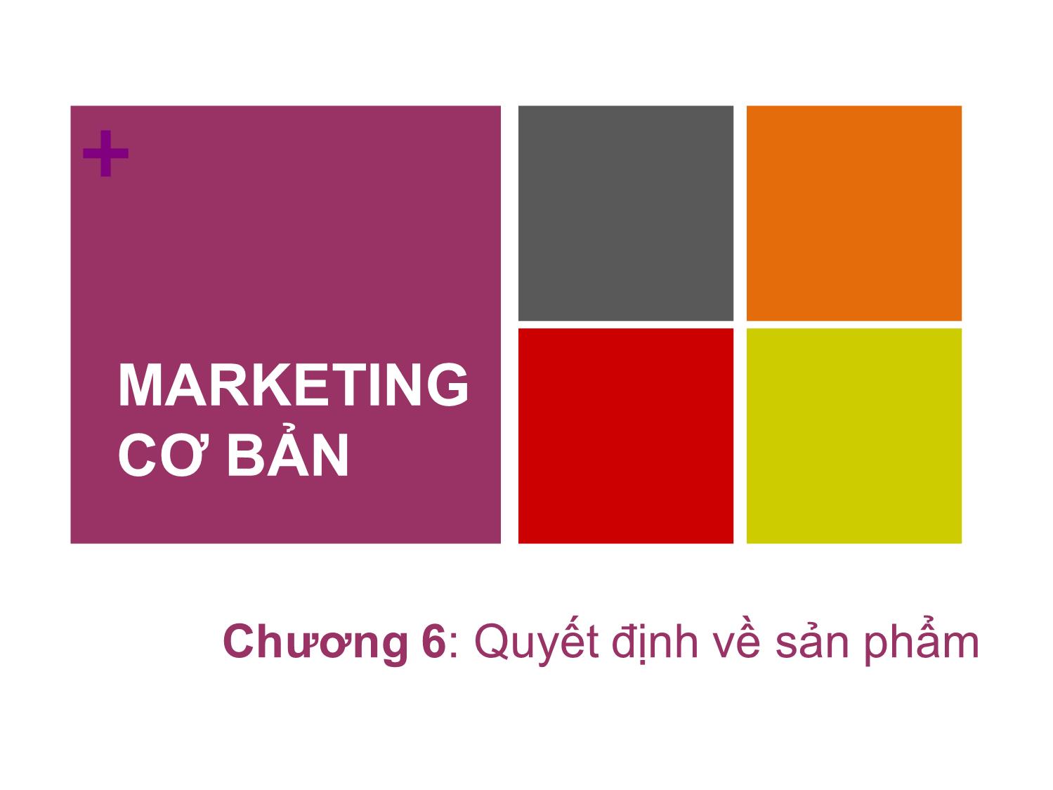 Bài giảng Marketing căn bản - Chương 6: Quyết định về sản phẩm - Nguyễn Cẩm Giang trang 2