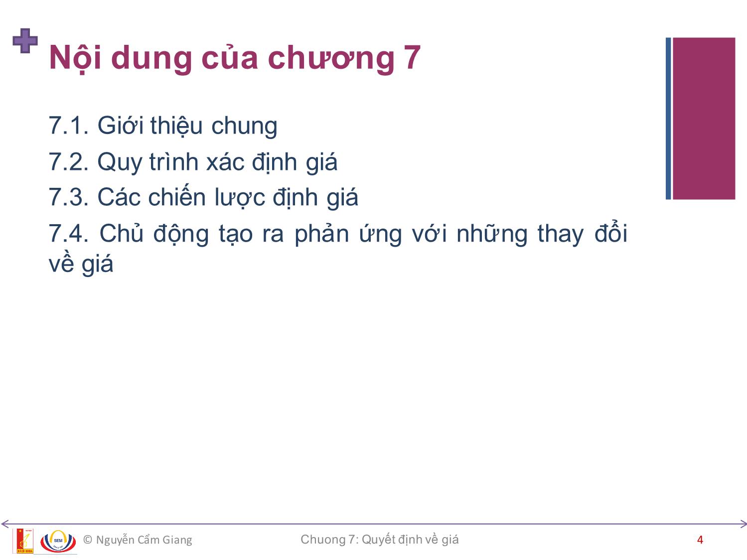 Bài giảng Marketing căn bản - Chương 7: Quyết định về giá - Nguyễn Cẩm Giang trang 4