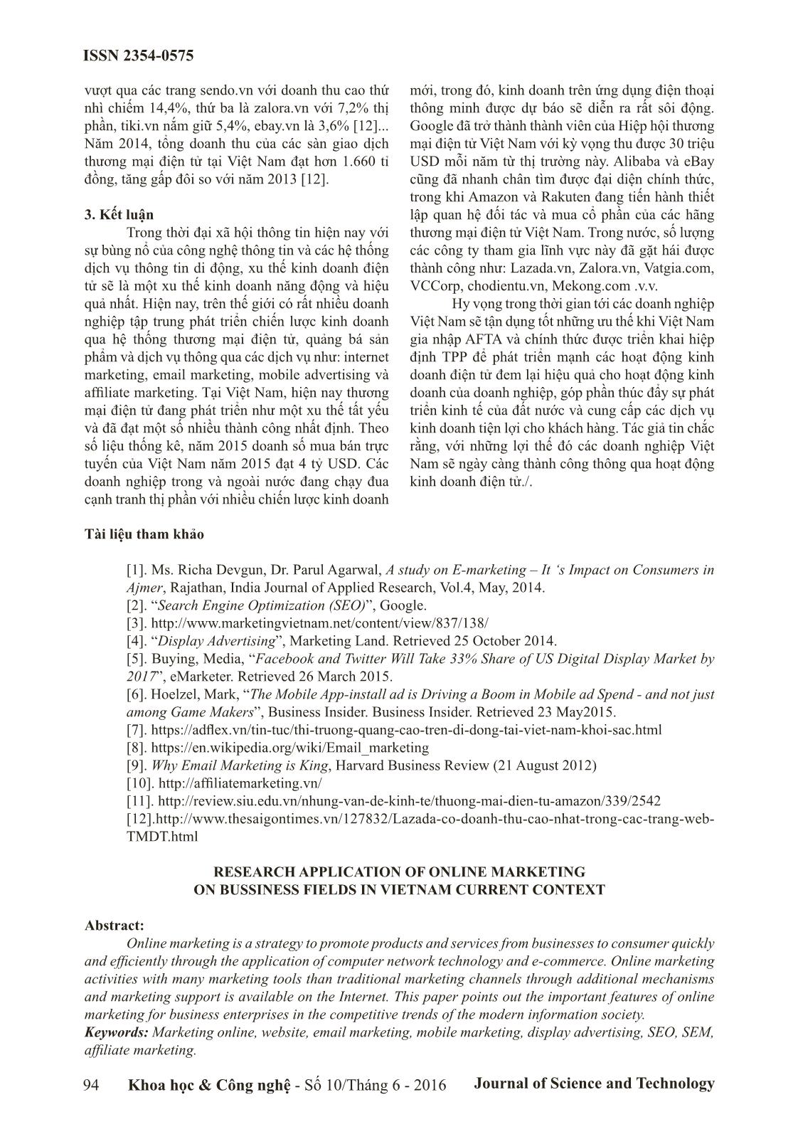 Nghiên cứu ứng dụng tiếp thị trực tuyến vào lĩnh vực kinh doanh trong hoàn cảnh hiện nay ở Việt Nam trang 6