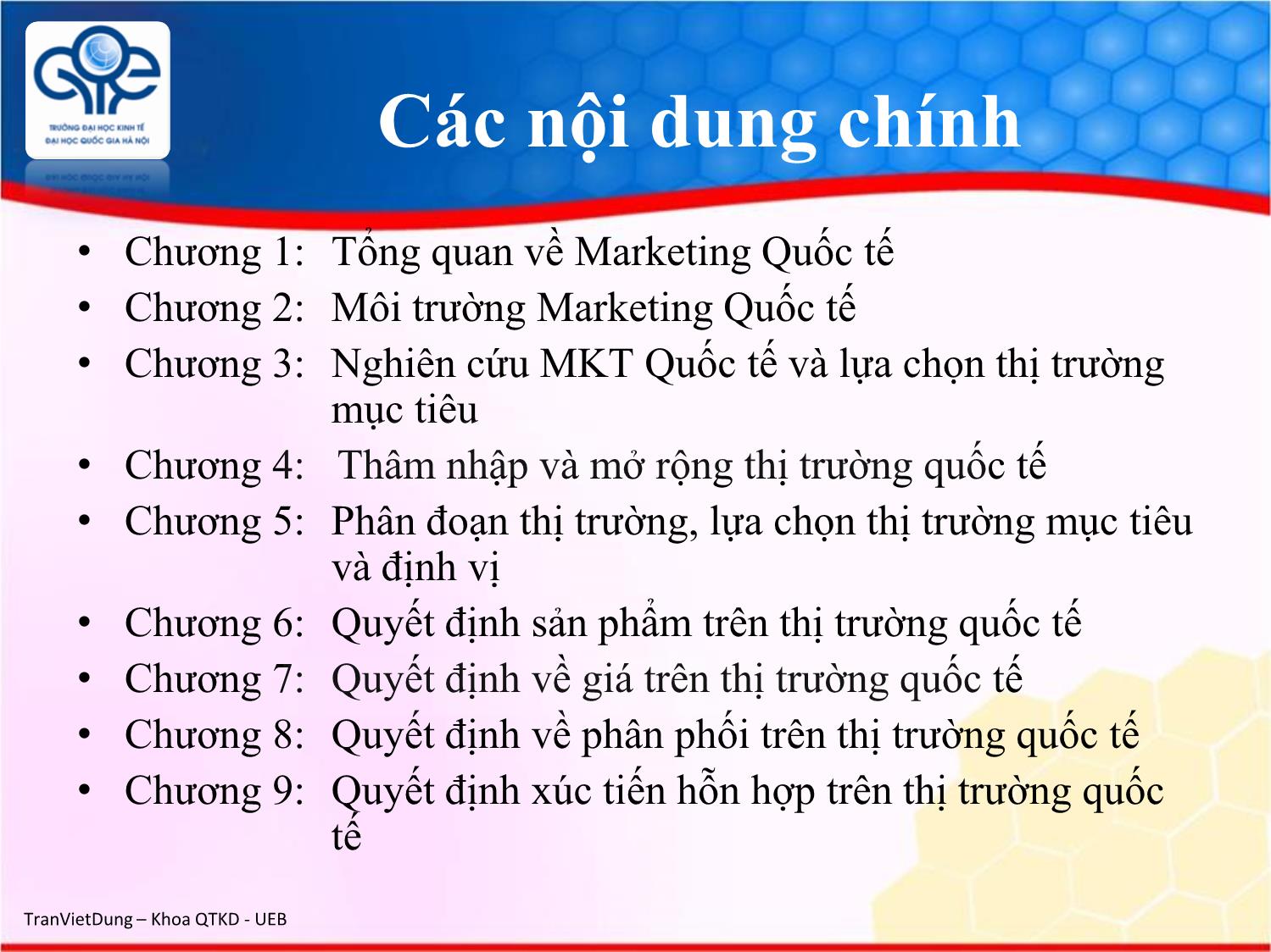 Bài giảng Marketing quốc tế - Chương 1: Tổng quan về marketing quốc tế - Trần Việt Dũng trang 7